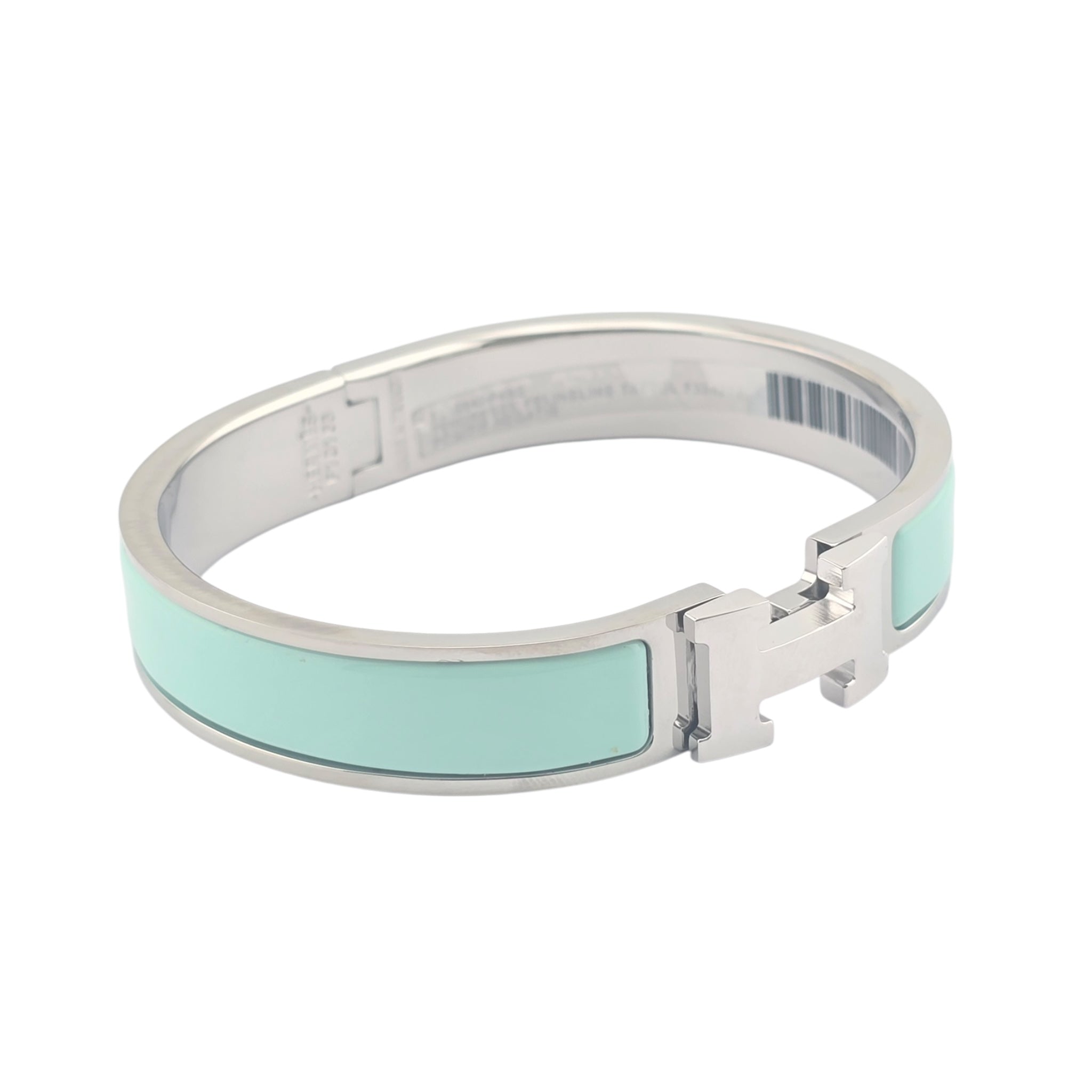 Hermes Clic H Bracelet Enamel Lagon Blue Palladium GM