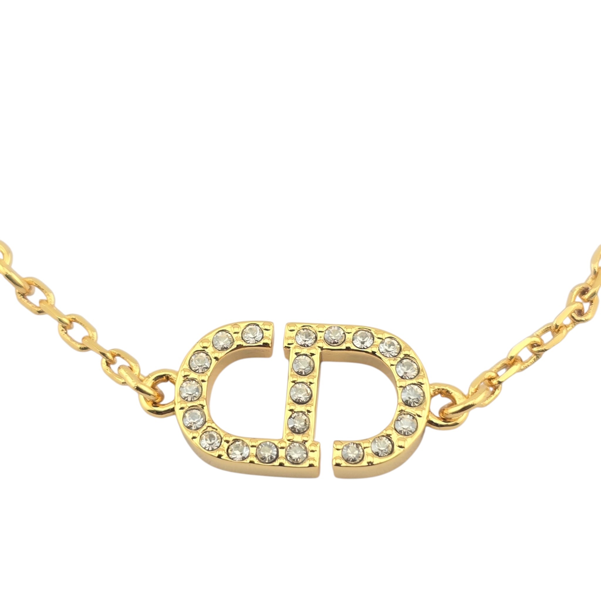 Christian Dior Petit CD Crystals Gold Tone Bracelet