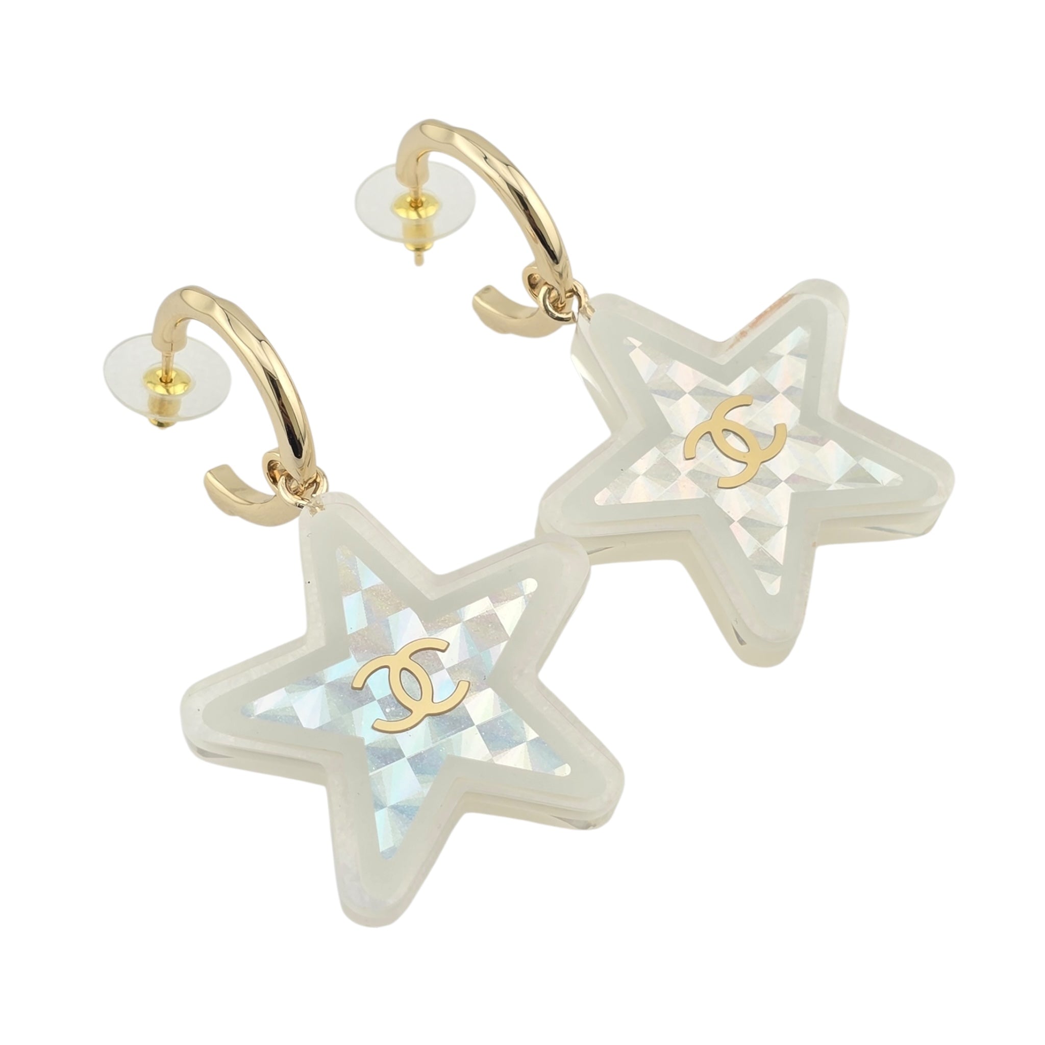 Chanel CC Resin Star Earrings 2024