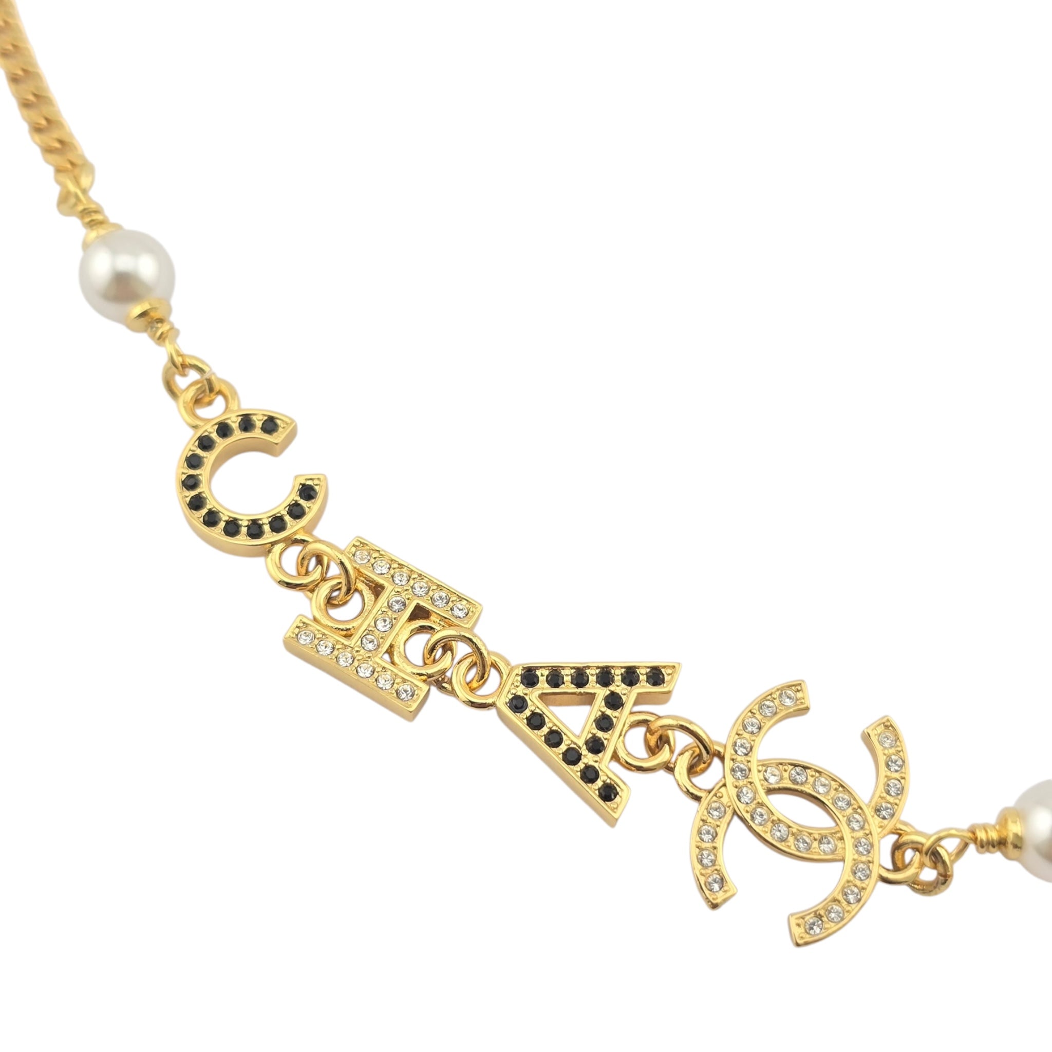 Chanel CC Logo Pendant Gold Necklace