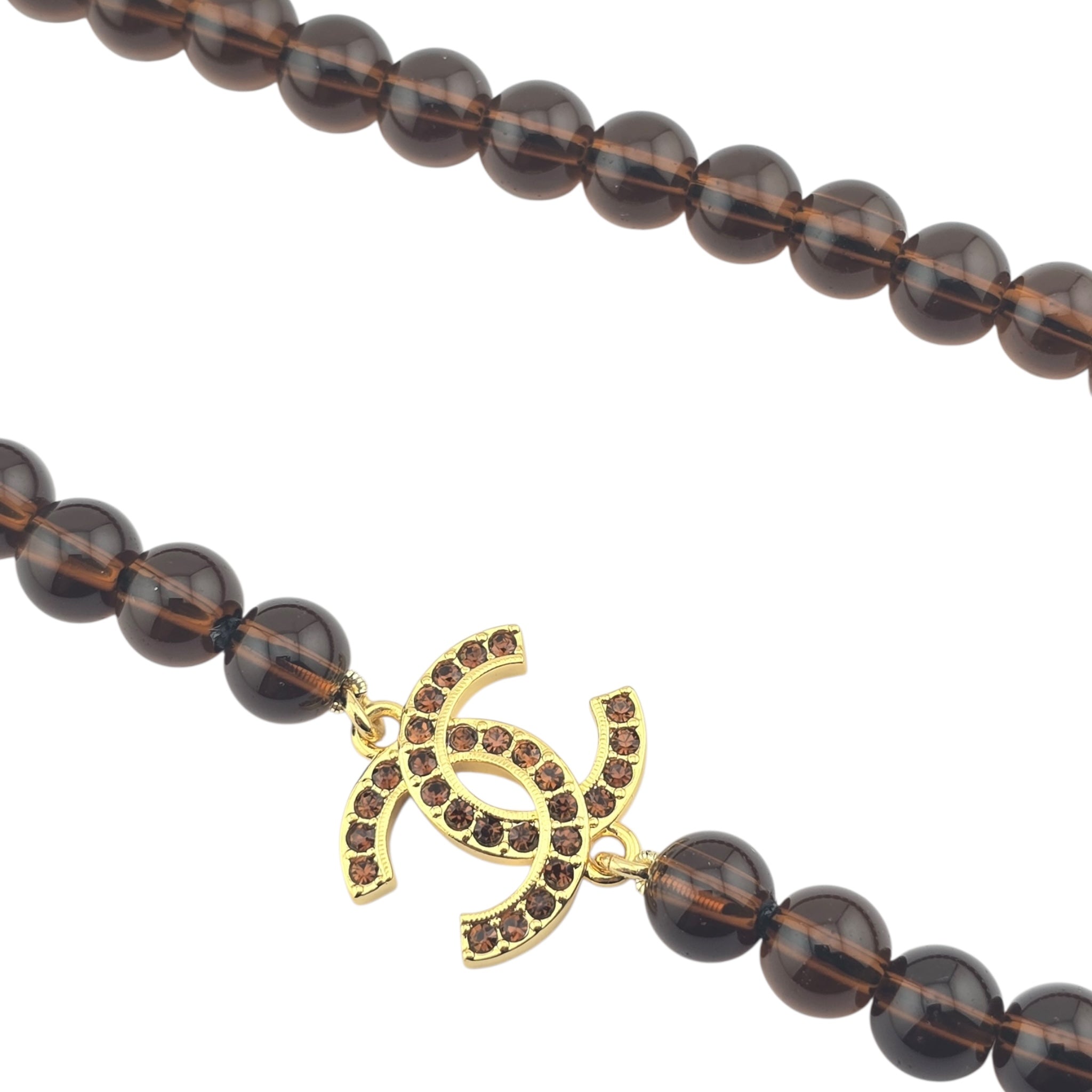 Chanel CC Brown Gold Bead Necklace 2025 CHANEL