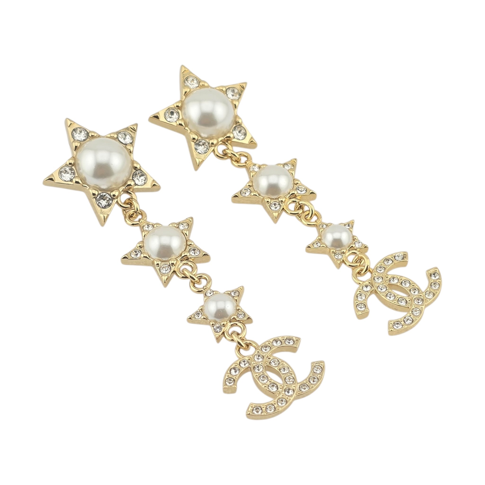Chanel CC Gold Stars Drop Earrings 2024 CHANEL