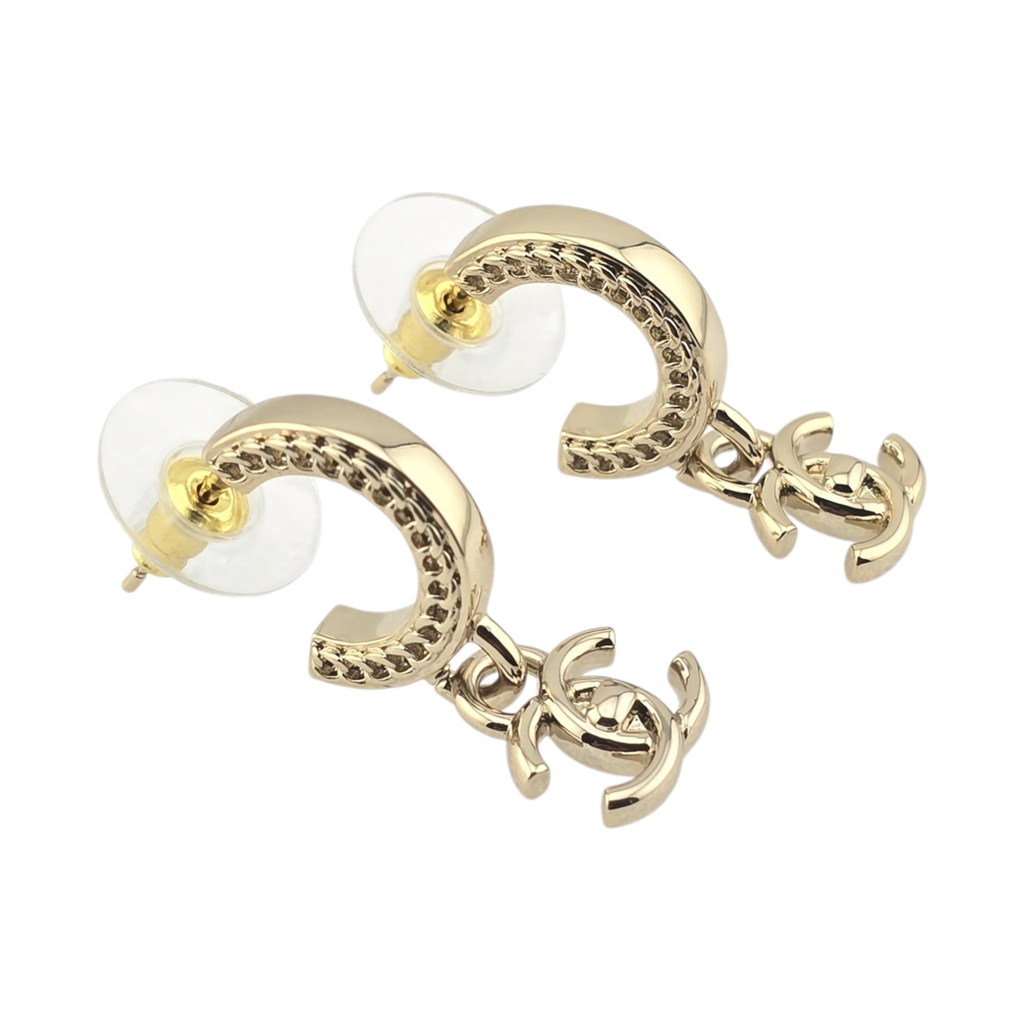 Chanel CC Gold Turnlock Drop Earrings 2025 CHANEL