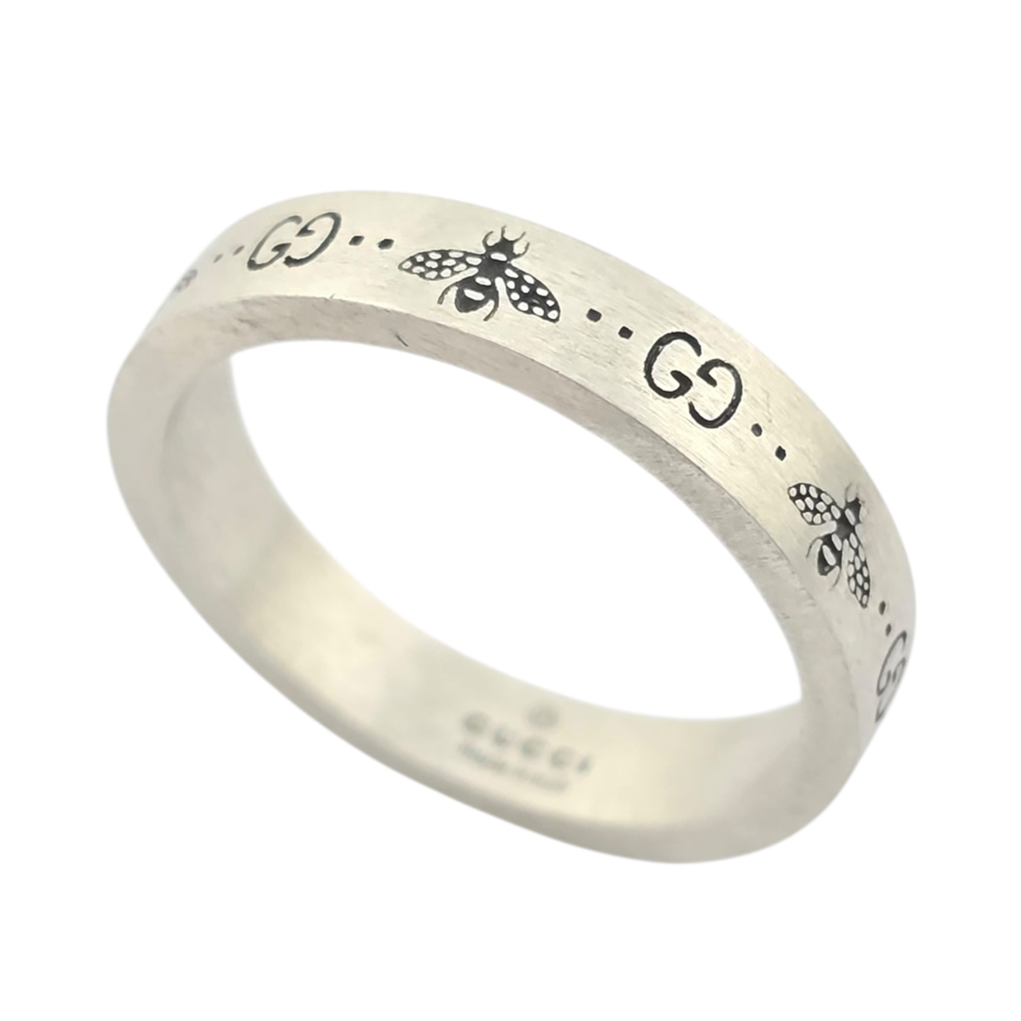 GUCCI GG Bee Motif Sterling Silver Ring GUCCI