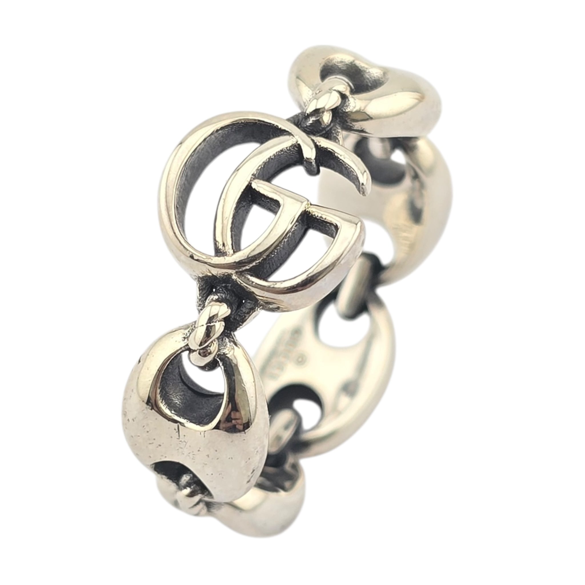 GUCCI GG Anchor Sterling Silver Ring GUCCI