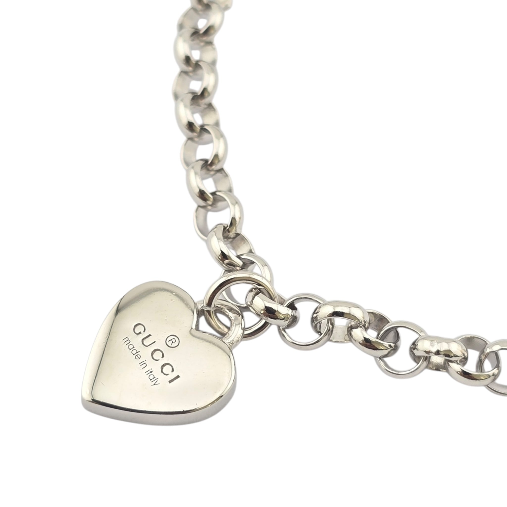 GUCCI GG Trademark Sterling Silver Charm Bracelet GUCCI