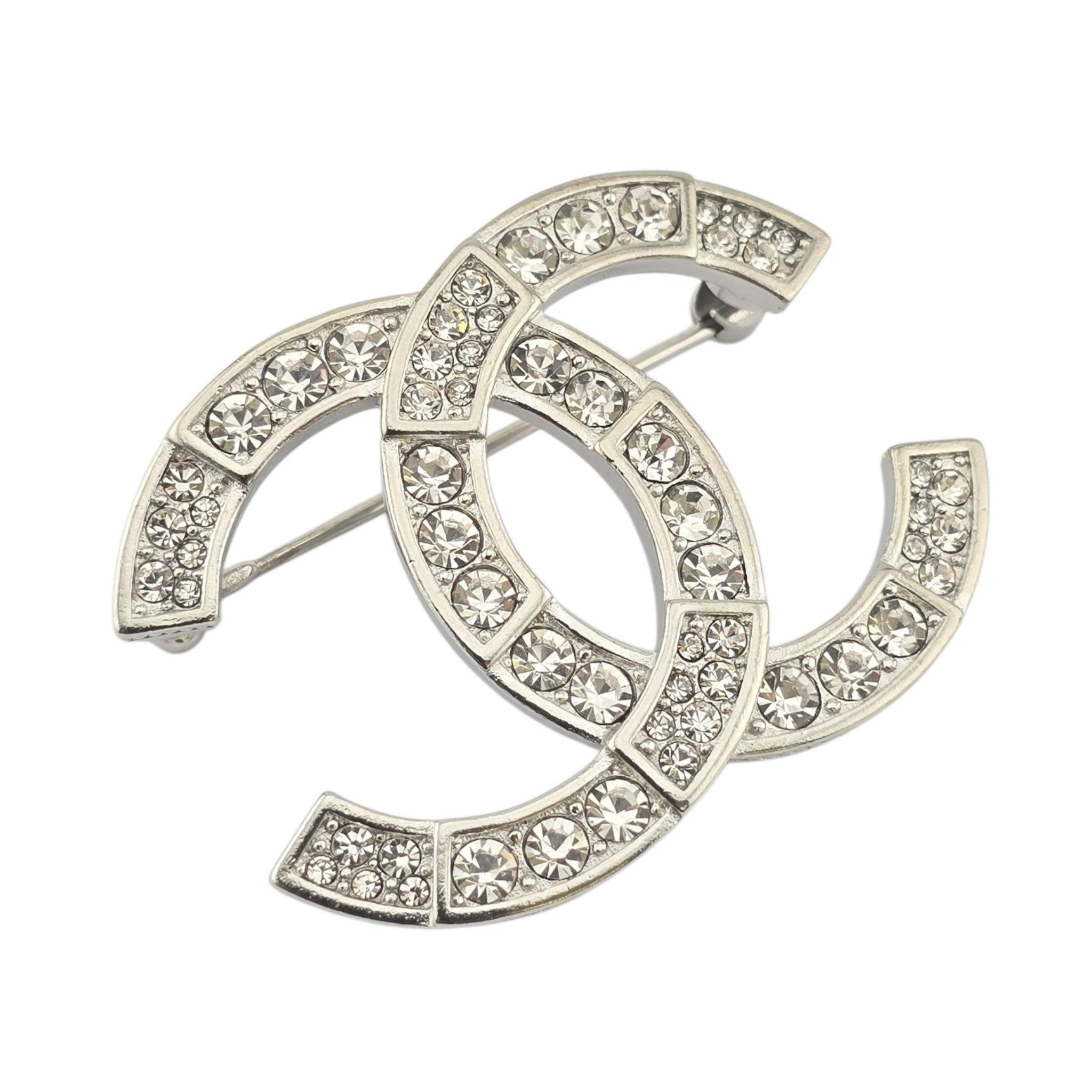 Chanel CC Silver Crystals Brooch 2020 CHANEL