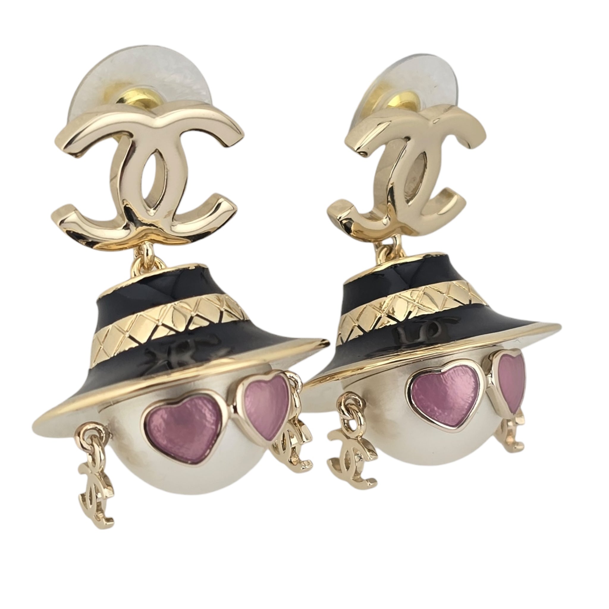 Chanel CC Robot Gabrielle Doll Black Earrings 25B CHANEL