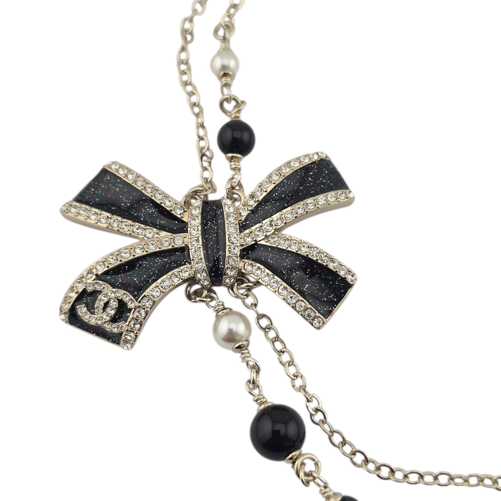 Chanel CC Gold Black Bow Necklace 2025 CHANEL