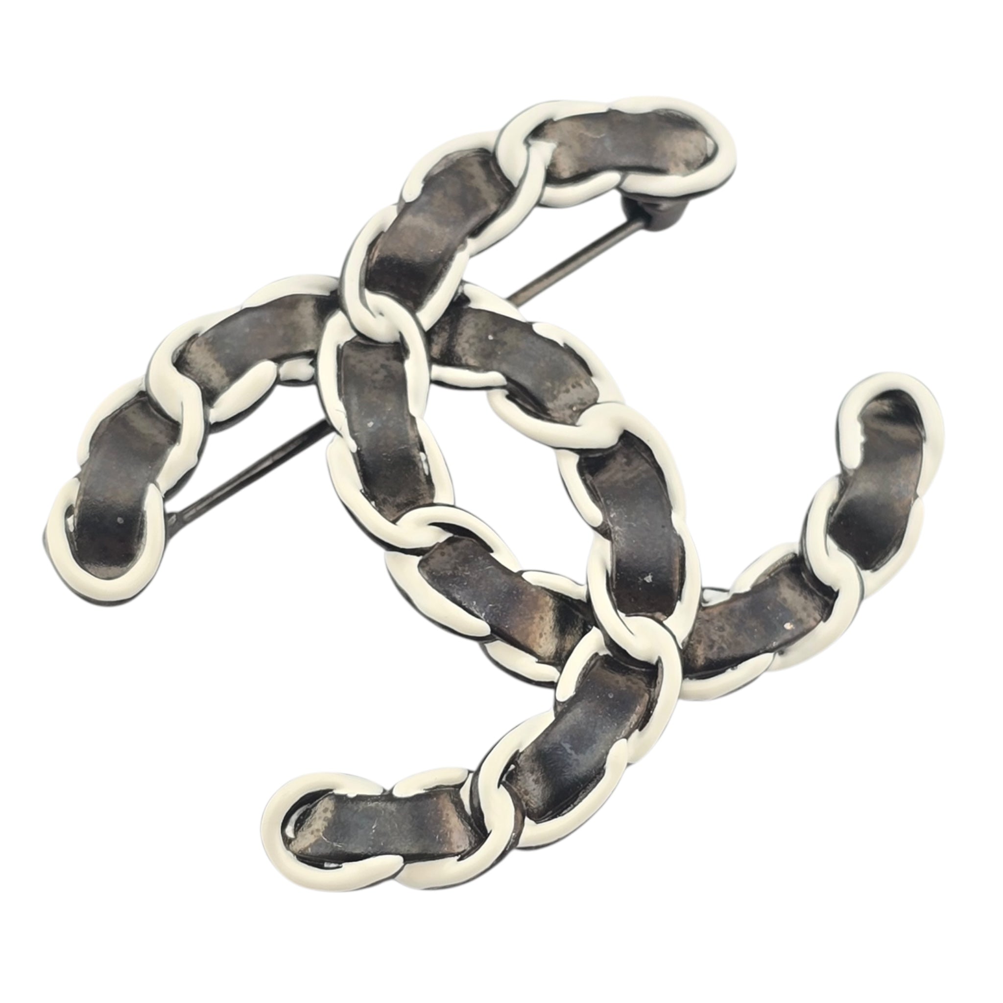Chanel Metallic Lambskin Chain CC Brooch 2022 CHANEL