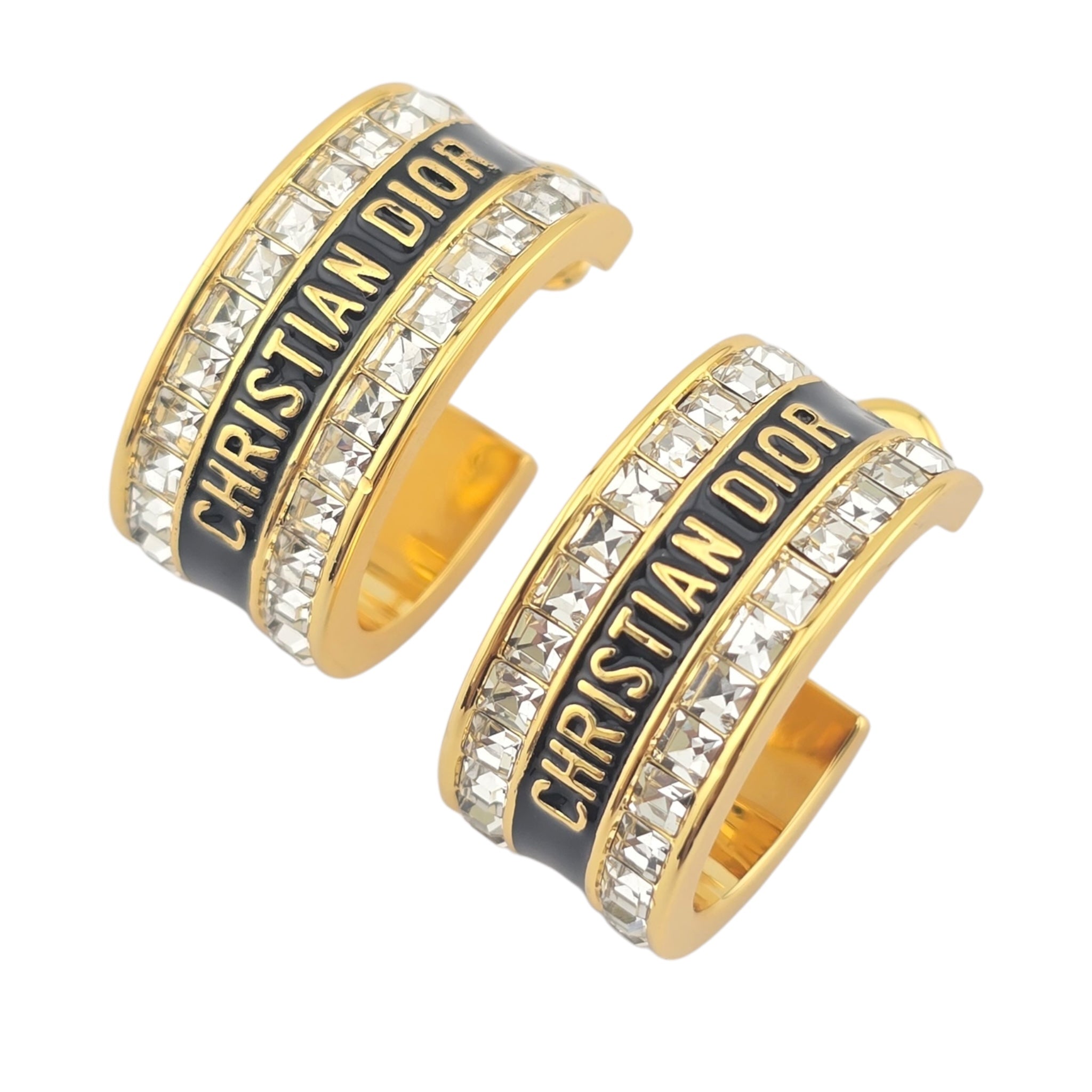 Christian Dior Night Code Black Enamel Earrings DIOR