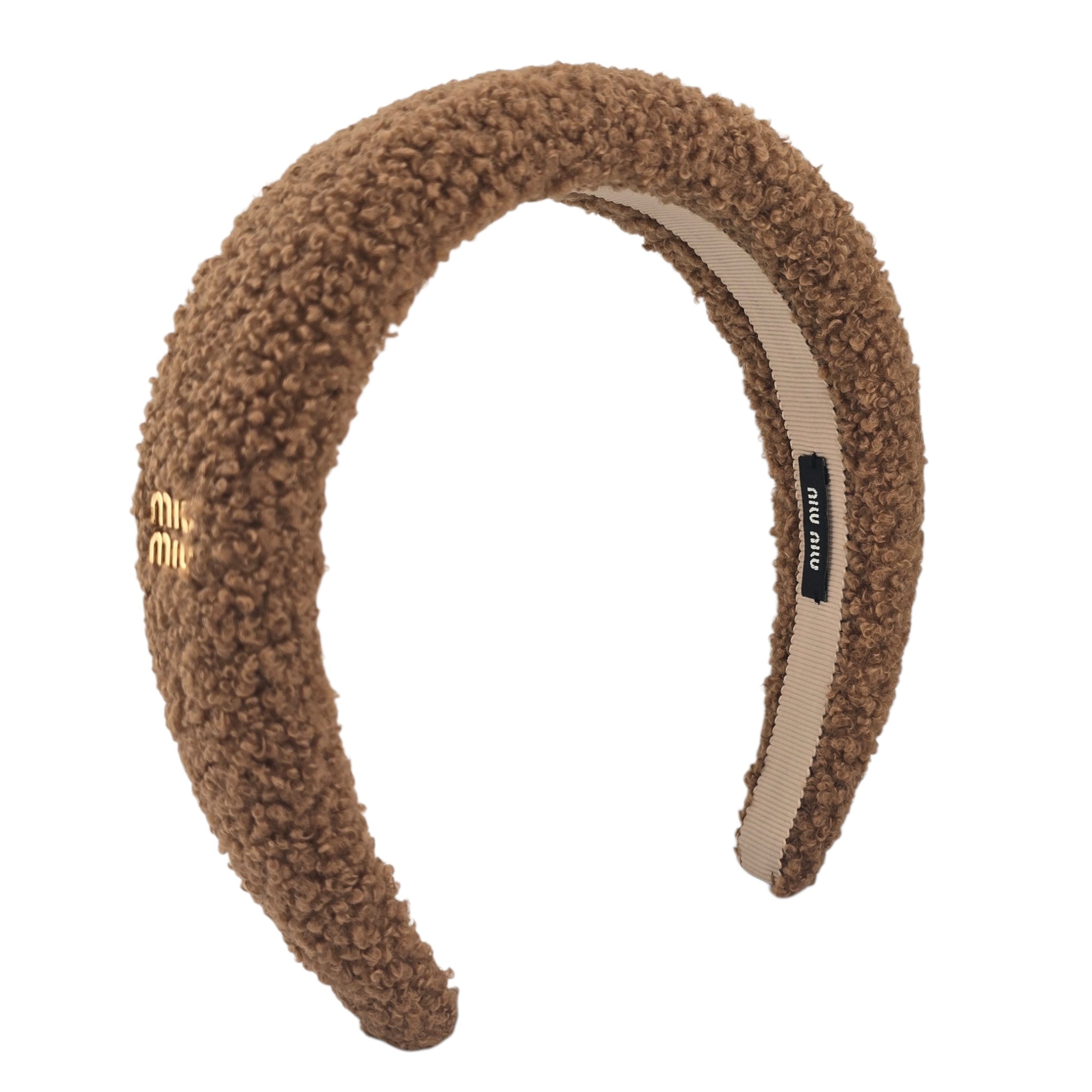 Miu Miu Shearling Logo Headband MIU MIU