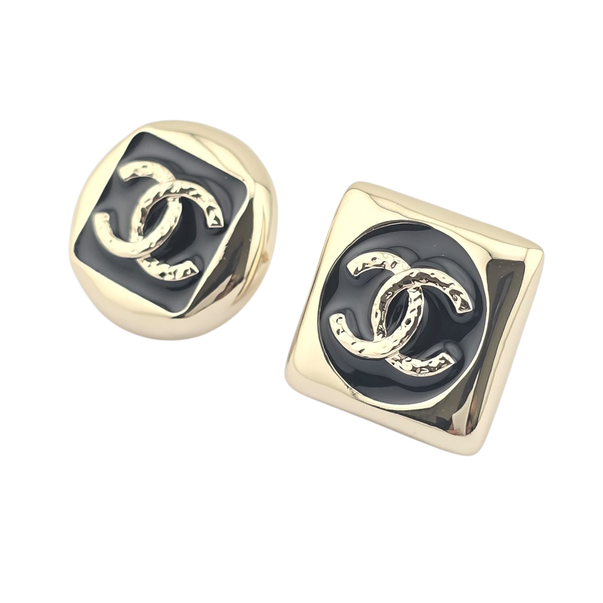 Chanel CC Gold Dark Blue Stud Earrings 2026 CHANEL