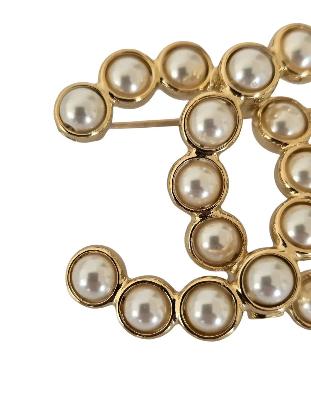 Chanel CC Gold and Faux Pearl Brooch 2024 CHANEL