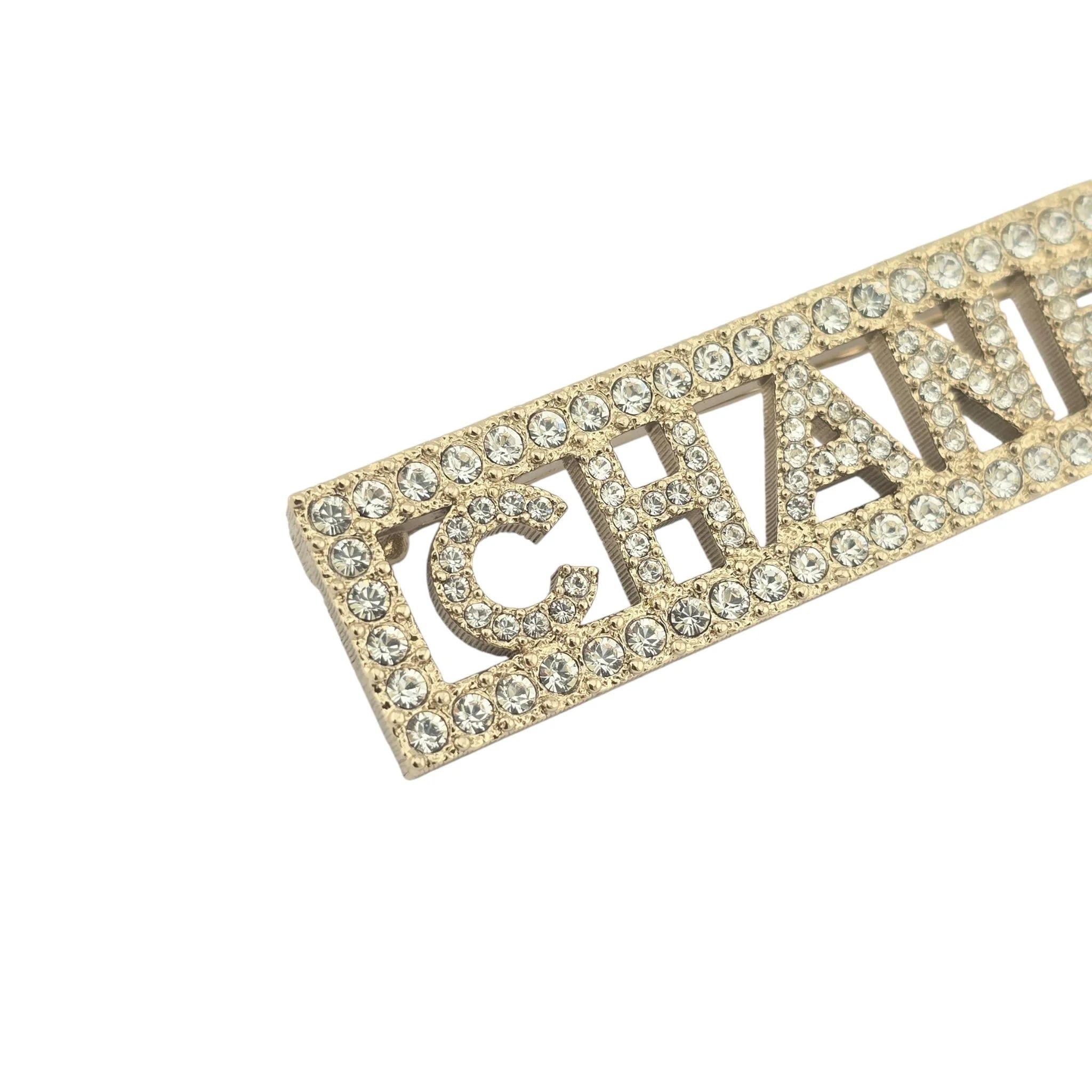 Chanel Crystal Logo Brooch 2024 CHANEL