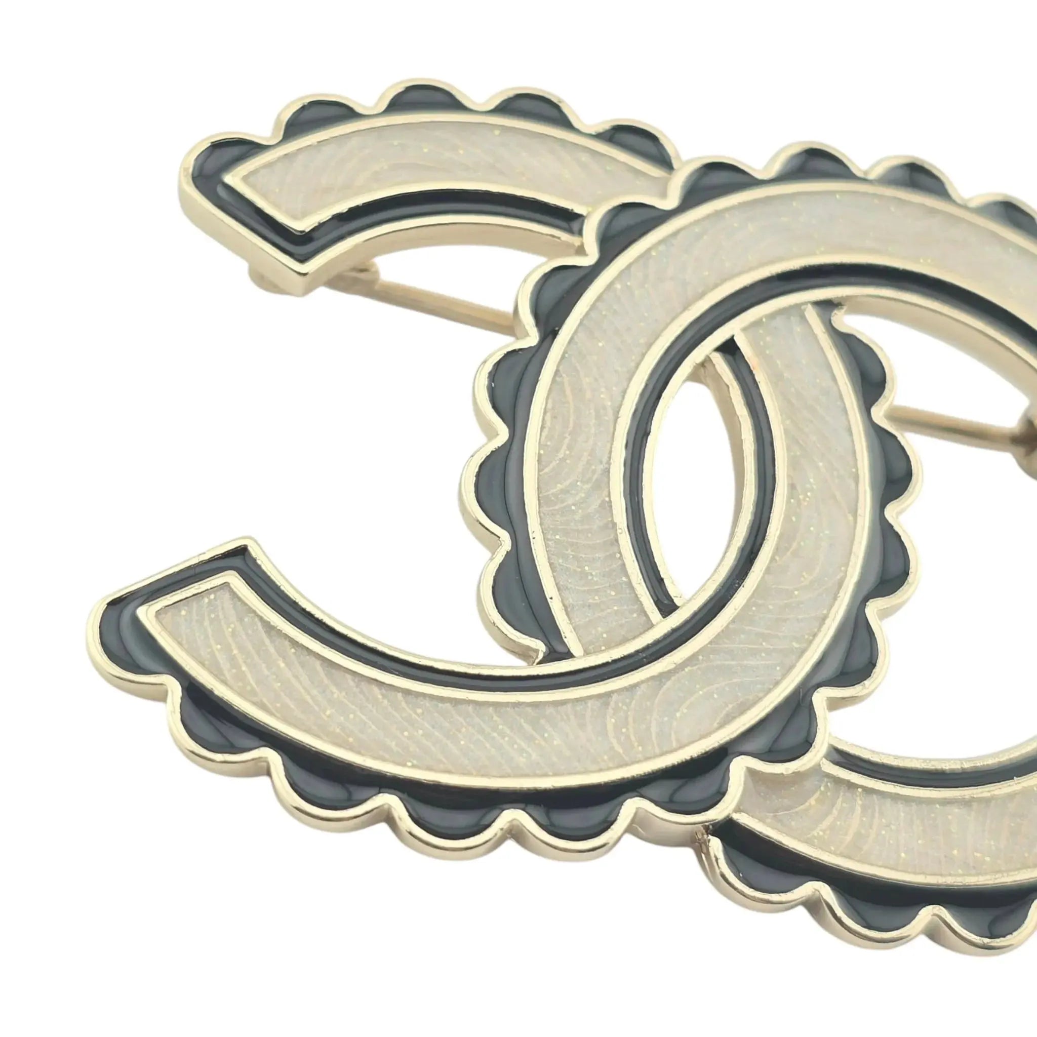 Chanel CC Enamel Black/White Brooch 2024 CHANEL