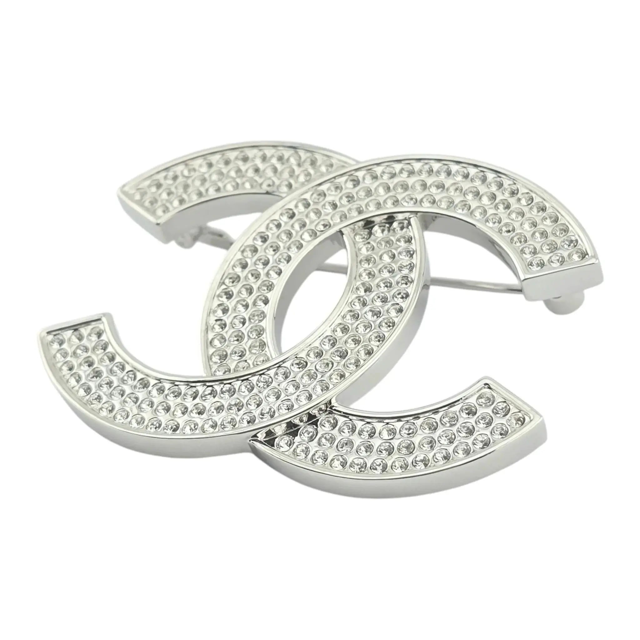 Chanel CC Silver Crystals Brooch 2025 CHANEL