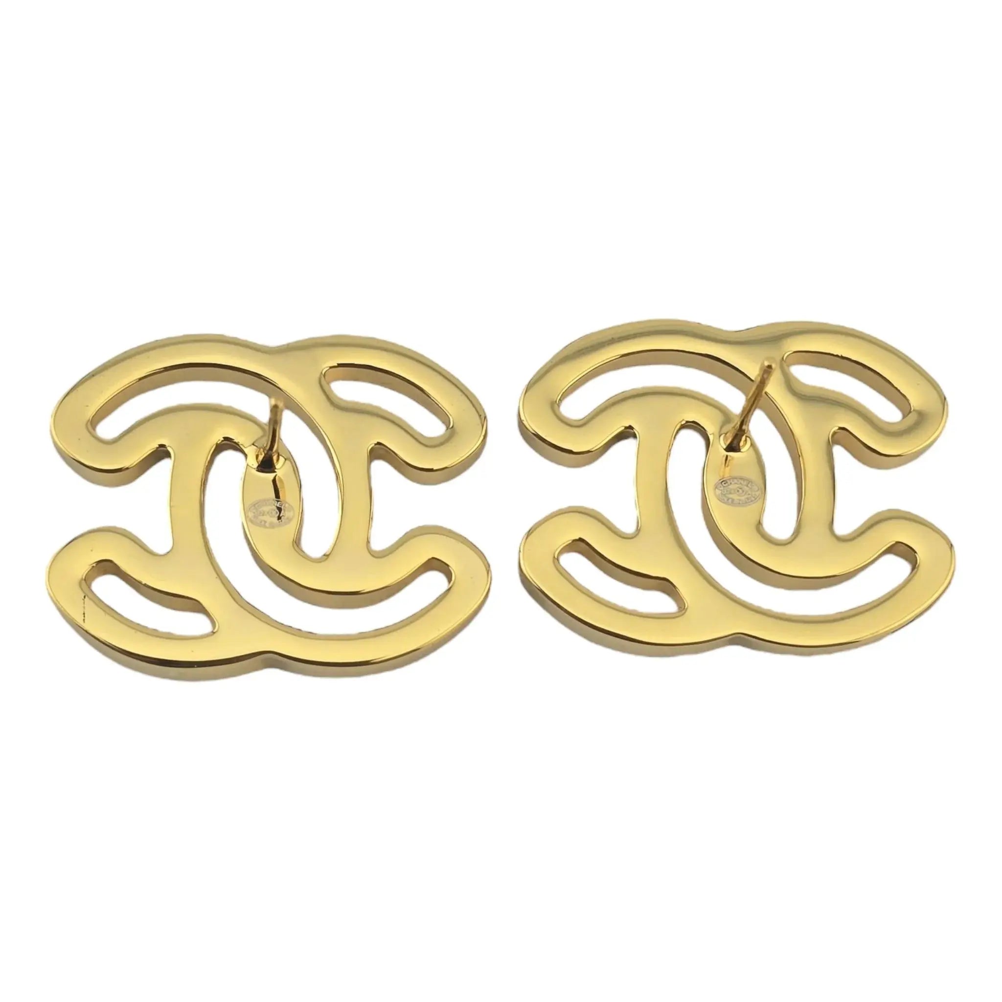 Chanel CC Gold Black Enamel Earrings 2024 CHANEL