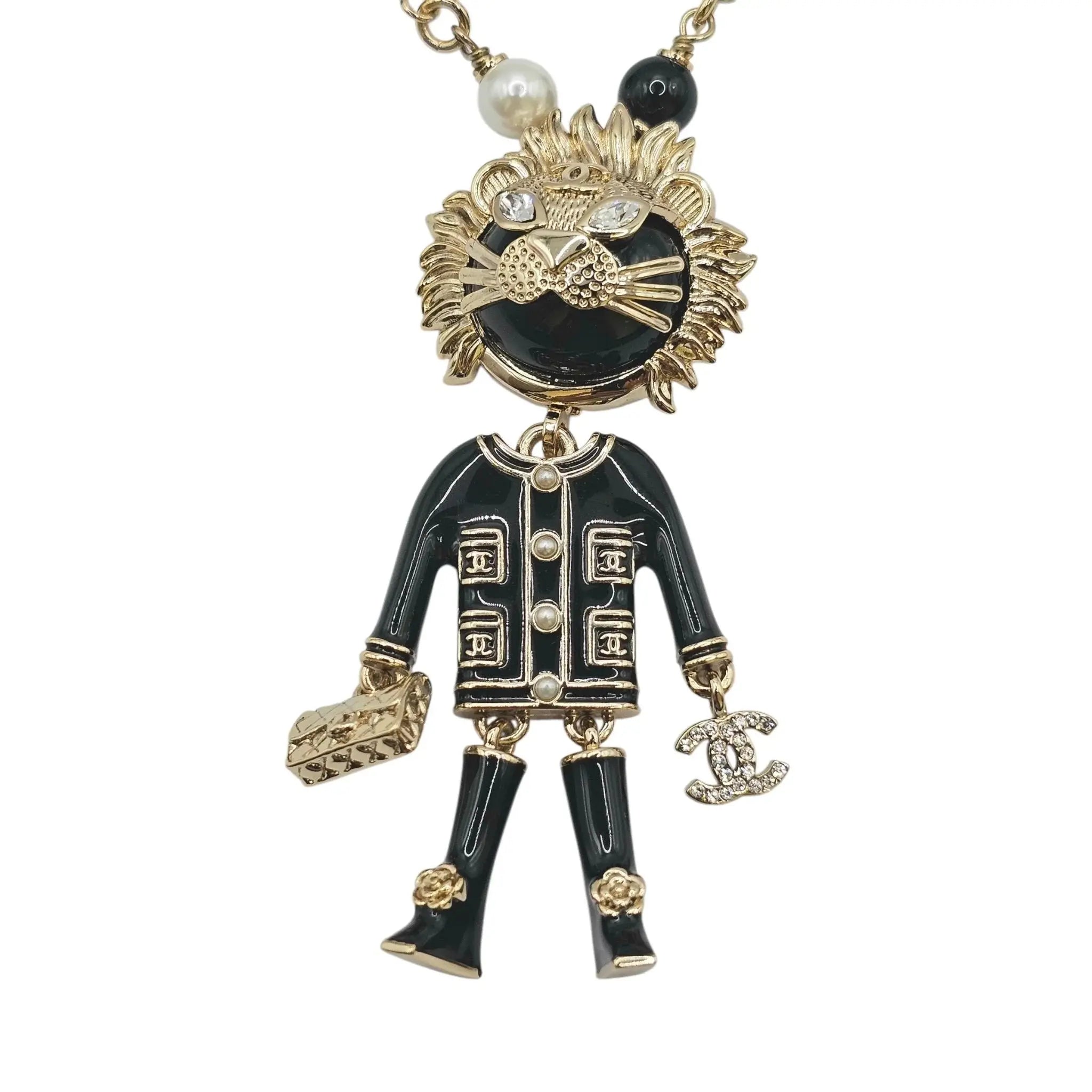 Chanel CC Coco Lion Pearl Necklace 2022 CHANEL