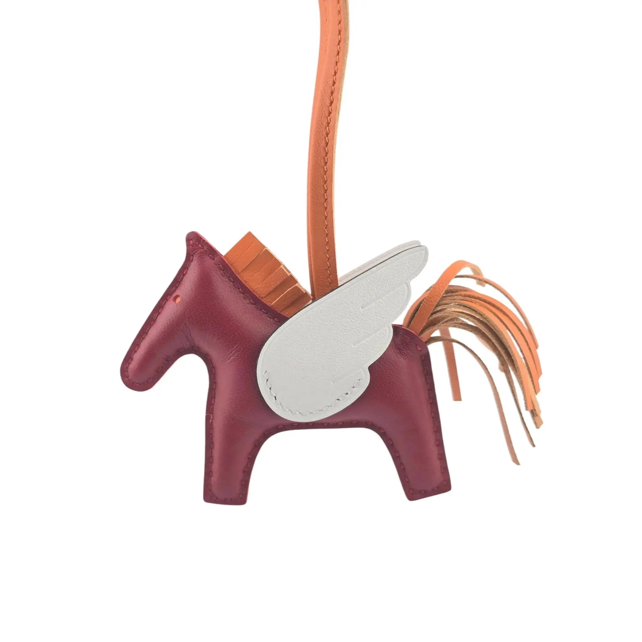 Hermès Rodeo Pegase Bag Charm PM Burgundy/Cornaline/Bleu Brume HERMES
