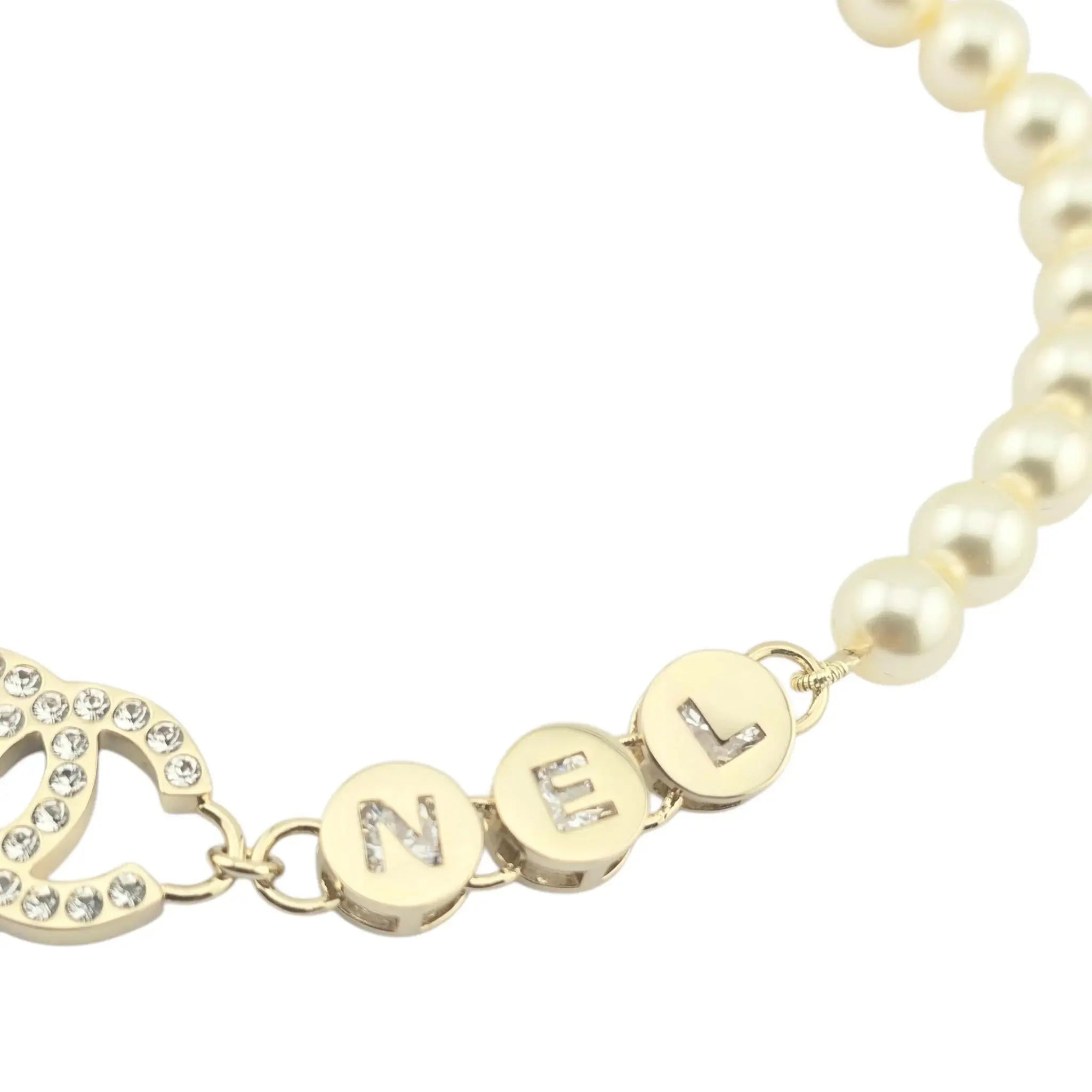 Chanel CC Faux Pearl Crystal Necklace 2024 CHANEL