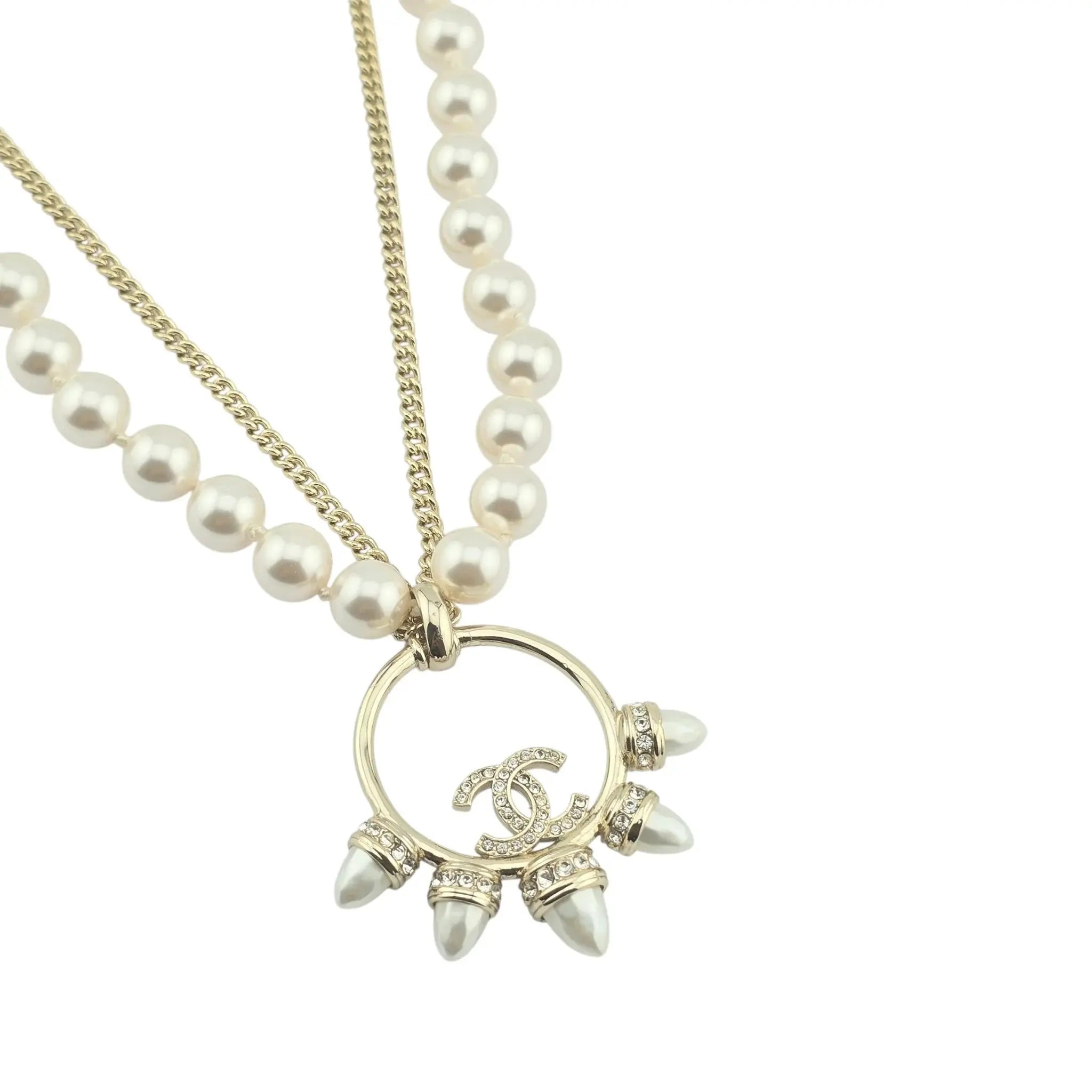 Chanel CC Coco Faux Pearl Crystal Necklace 2022 CHANEL