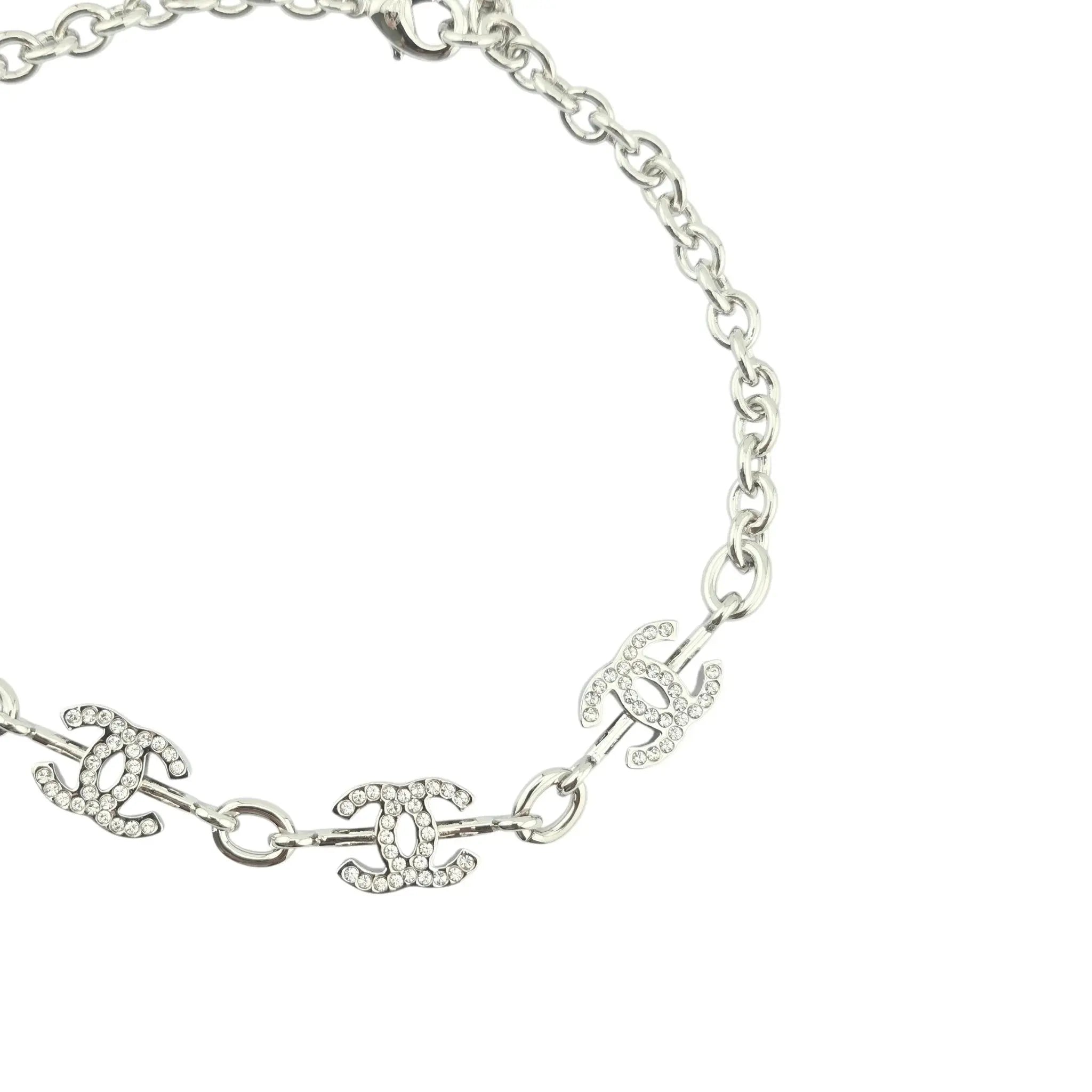 Chanel CC Silver Crystal Choker Necklace 2025 CHANEL