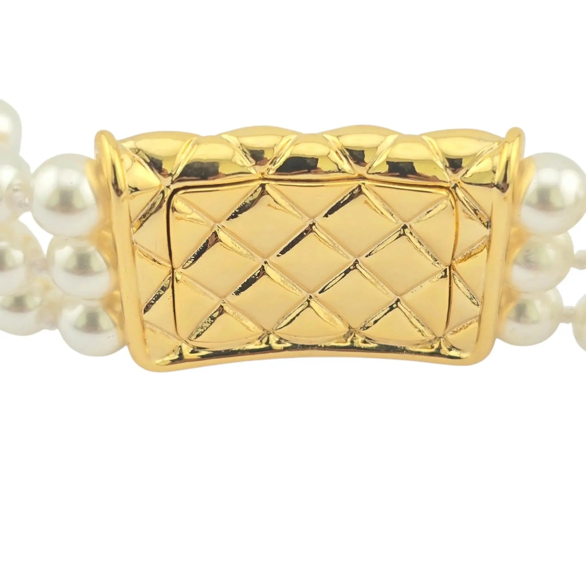 Chanel CC Faux Pearl Matelasse Bracelet 2024 CHANEL