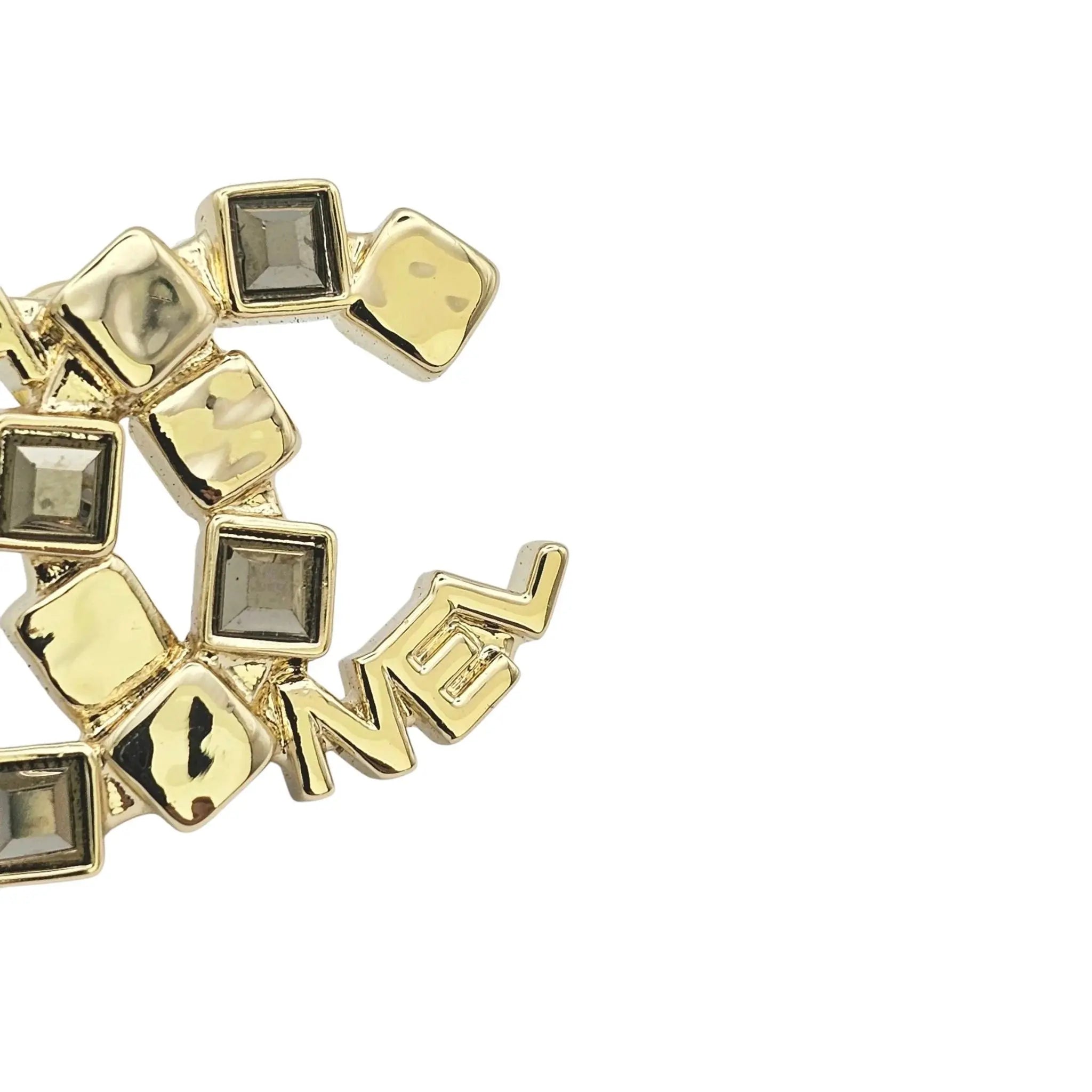 Chanel CC Gold Baguette Crystal Stud Earrings 2024 CHANEL