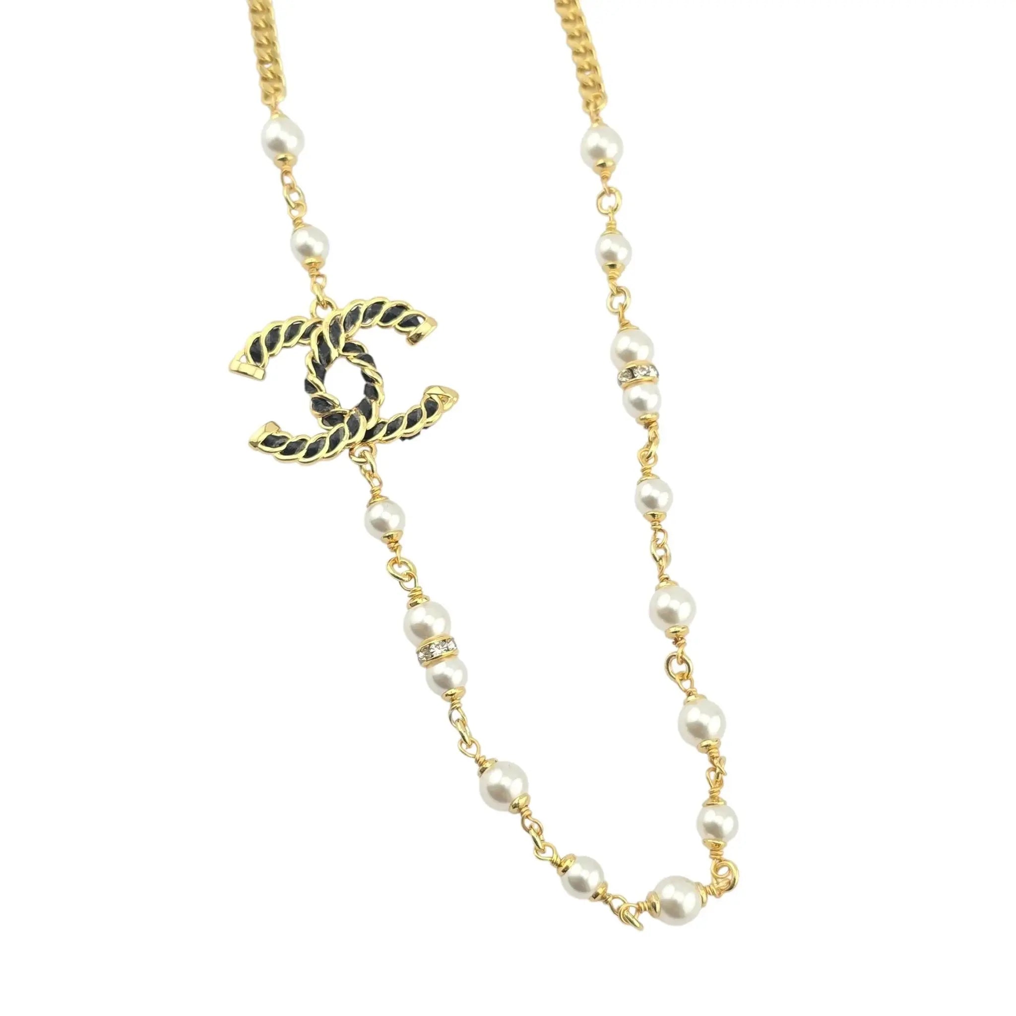 Chanel CC Faux Pearl Leather Necklace 2024 CHANEL