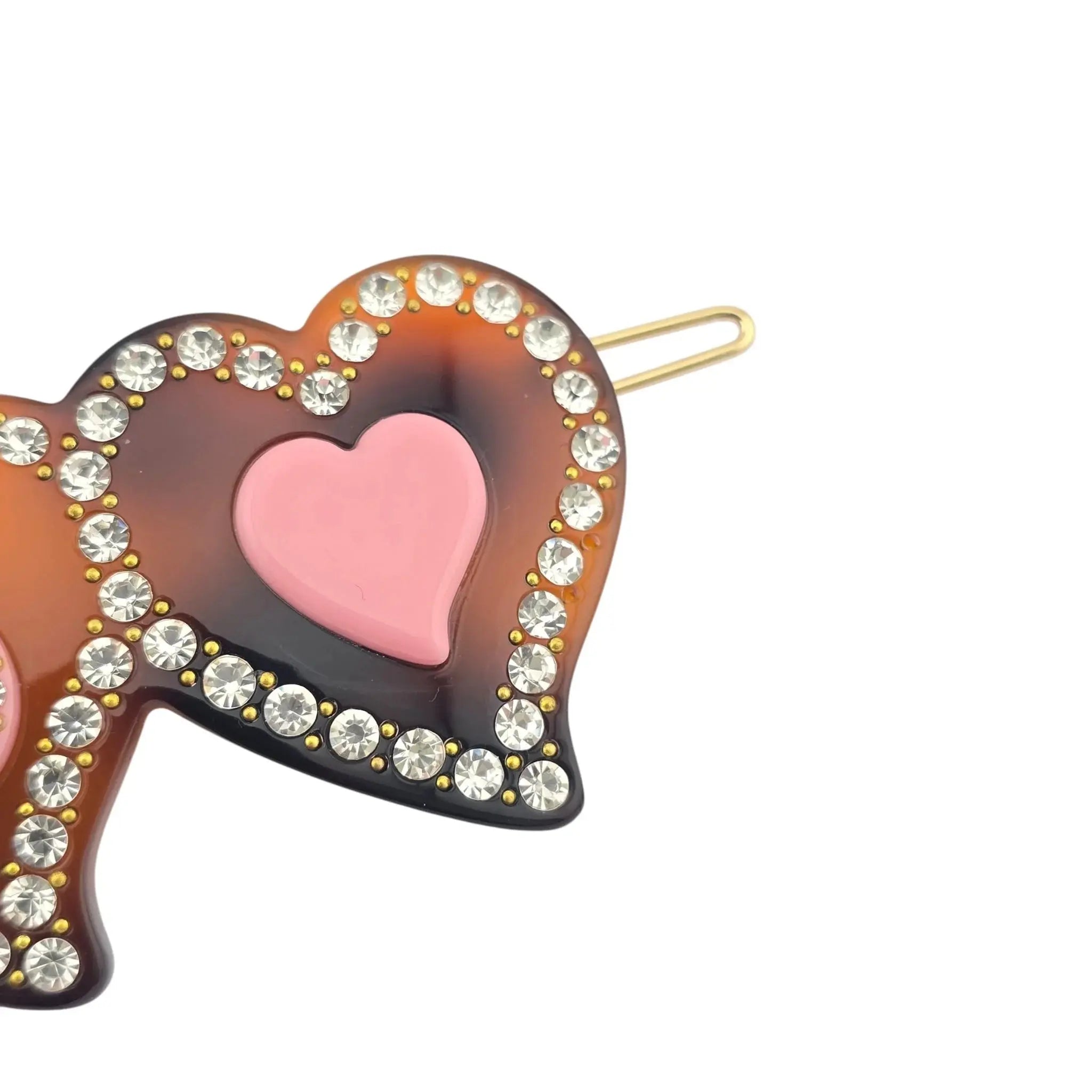 GUCCI GG Hair clip with Interlocking G Heart GUCCI