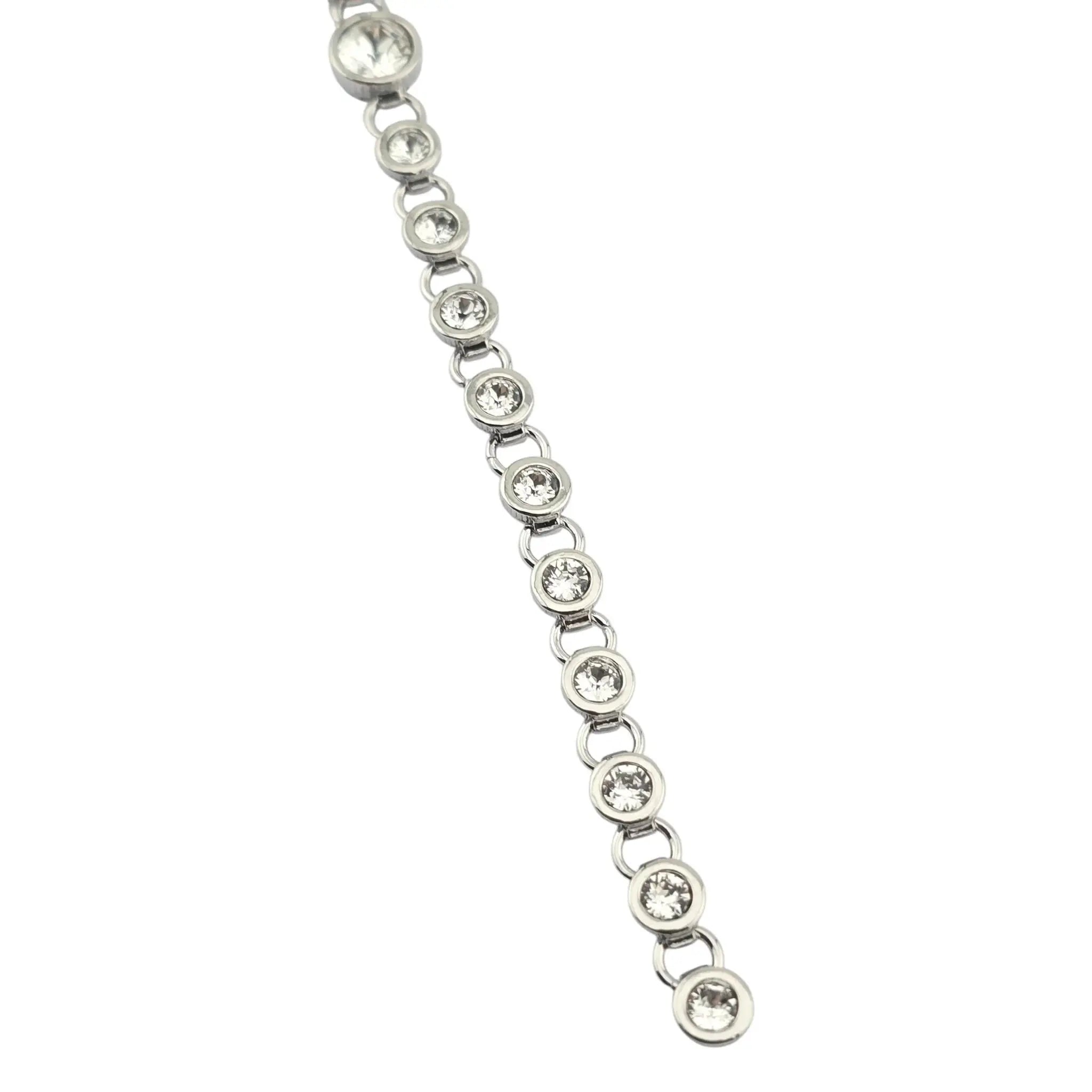 Chanel Crystal CC Long Drop Earrings Silver 2023 CHANEL