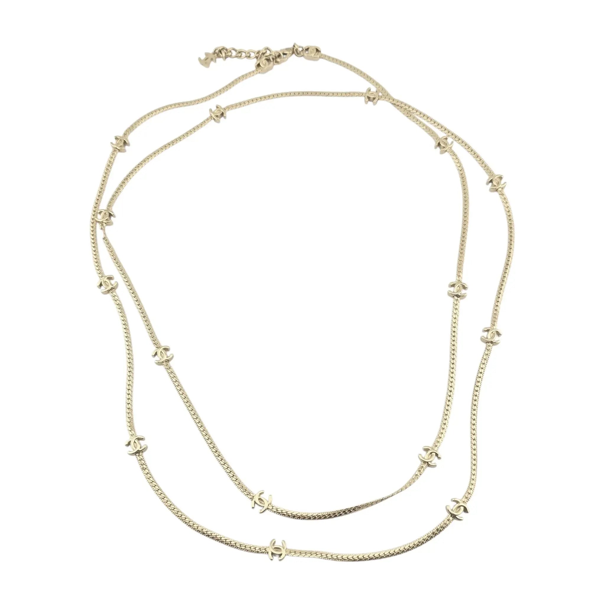 Chanel CC Gold Metal Long Necklace 2024 CHANEL