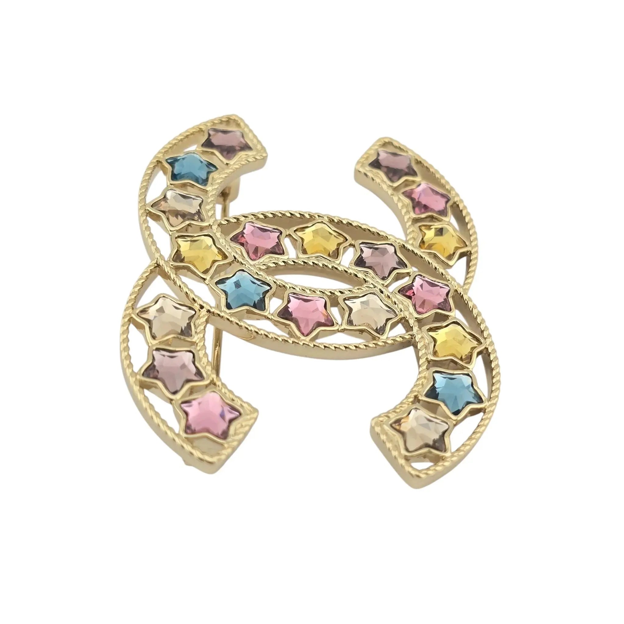 Chanel CC Multicoloured Star Crystal Brooch 2025 CHANEL