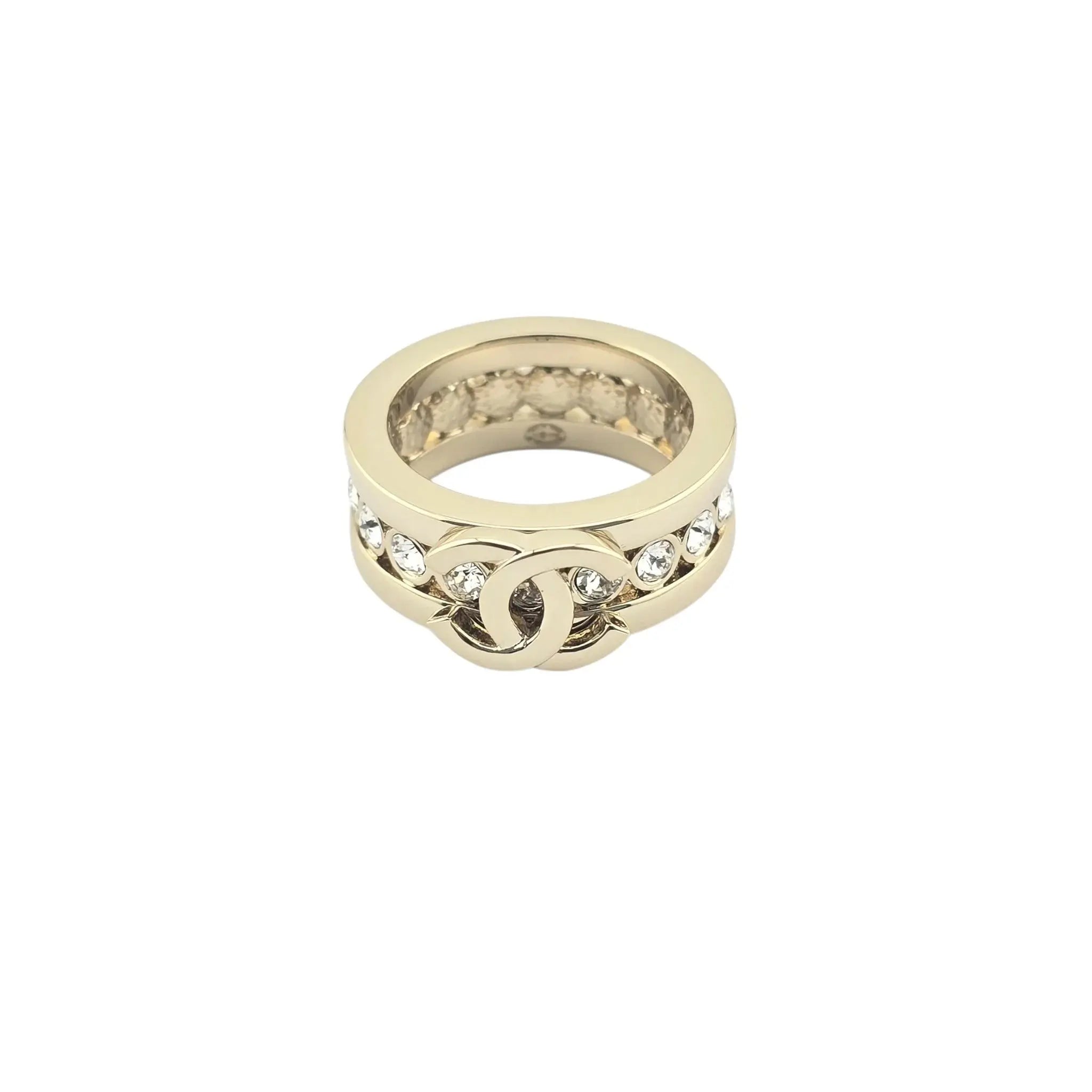 Chanel CC Gold Crystal Ring 2023 CHANEL