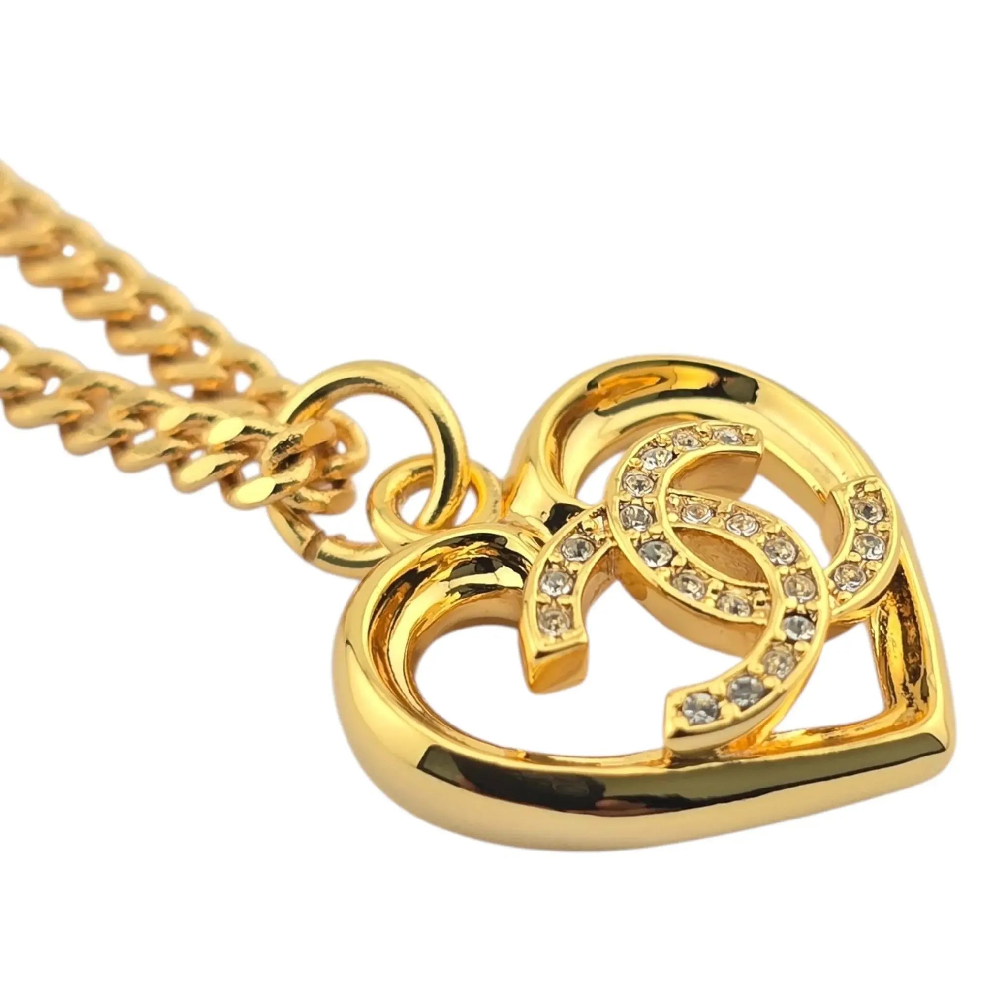Chanel CC Gold Heart Small Pendant Necklace 2023 CHANEL
