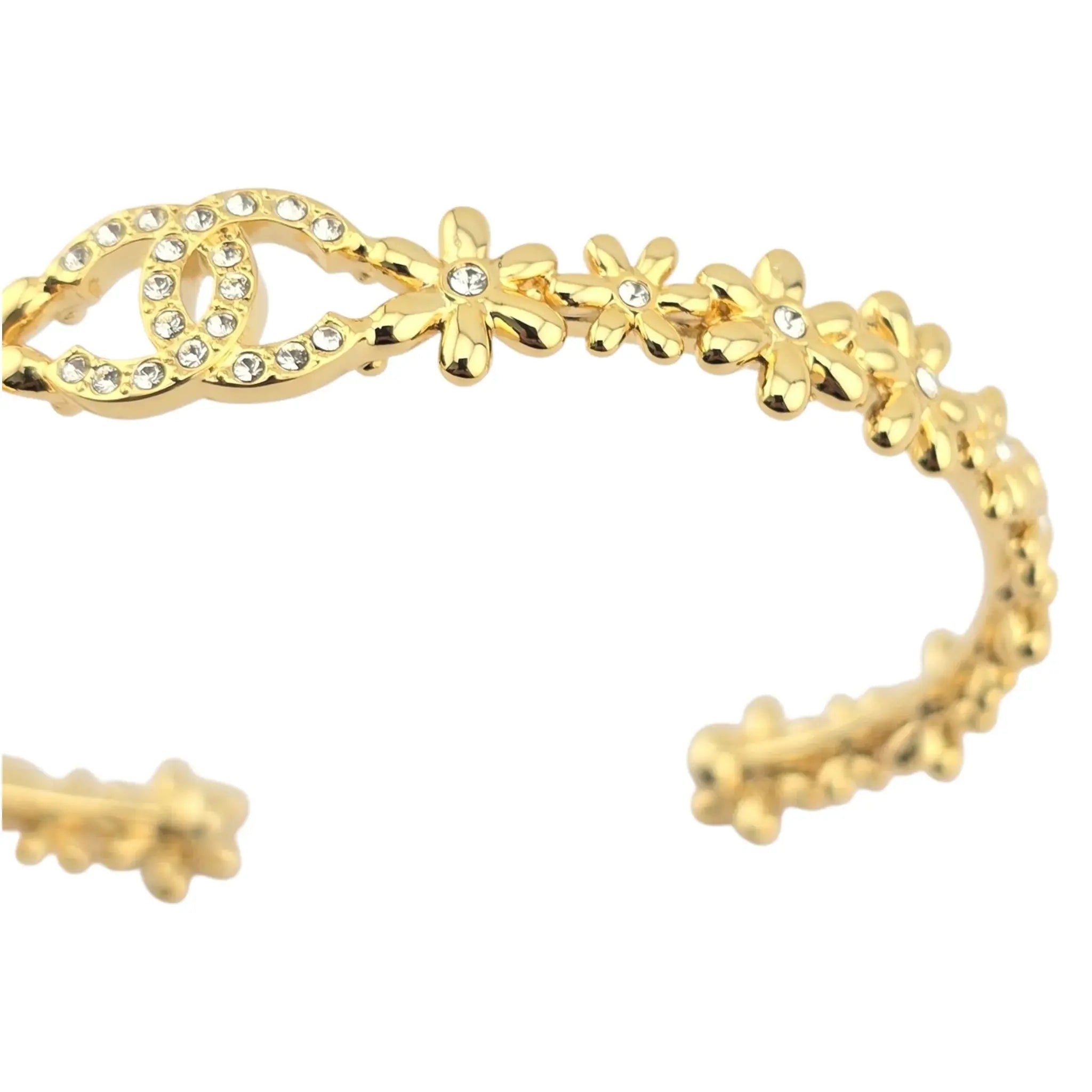Chanel CC Gold Floral Bangle 2023 CHANEL