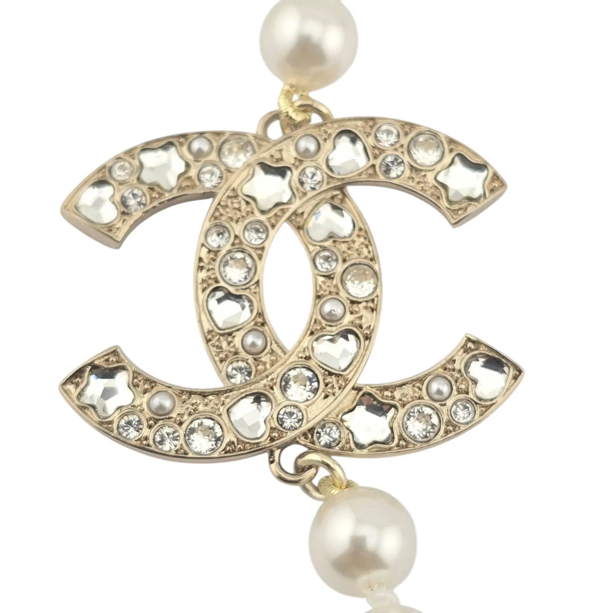 Chanel CC Faux Pearl Gold Necklace 2025 CHANEL