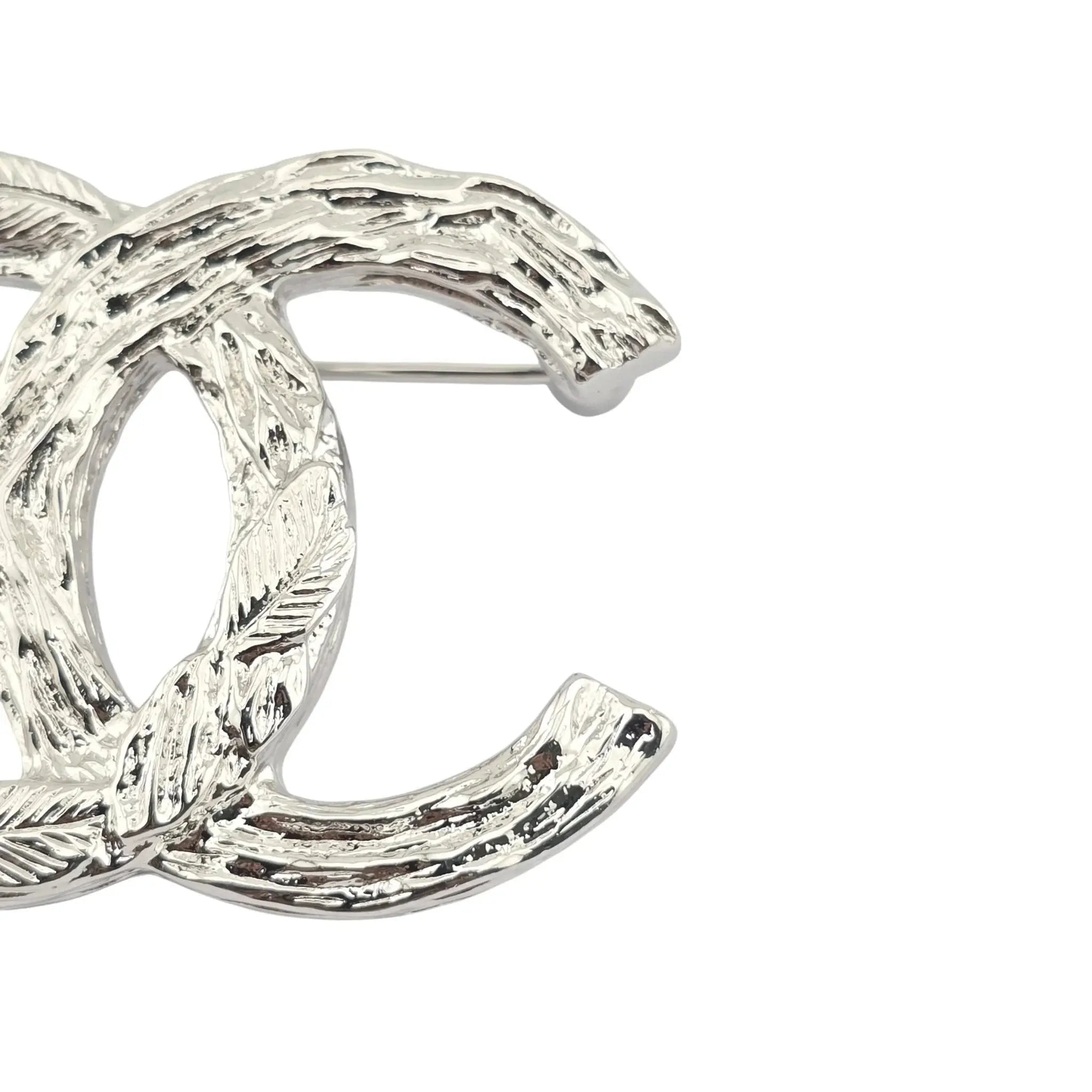 Chanel CC Metal Silver Brooch 2025 CHANEL