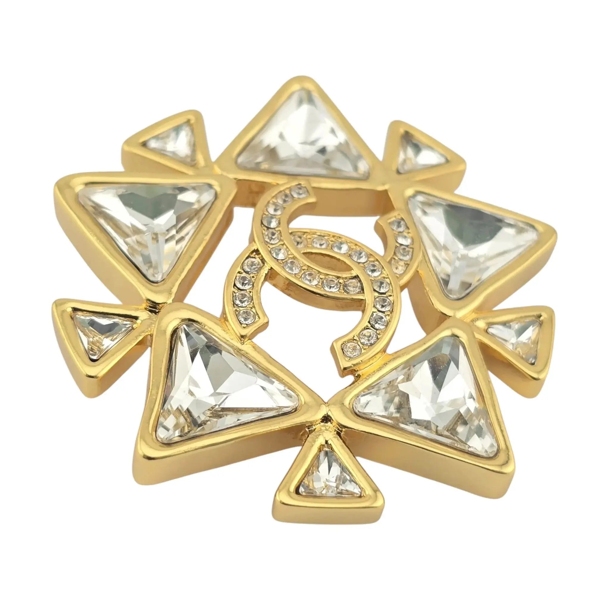 Chanel CC Crystal Gold Brooch 2020 CHANEL