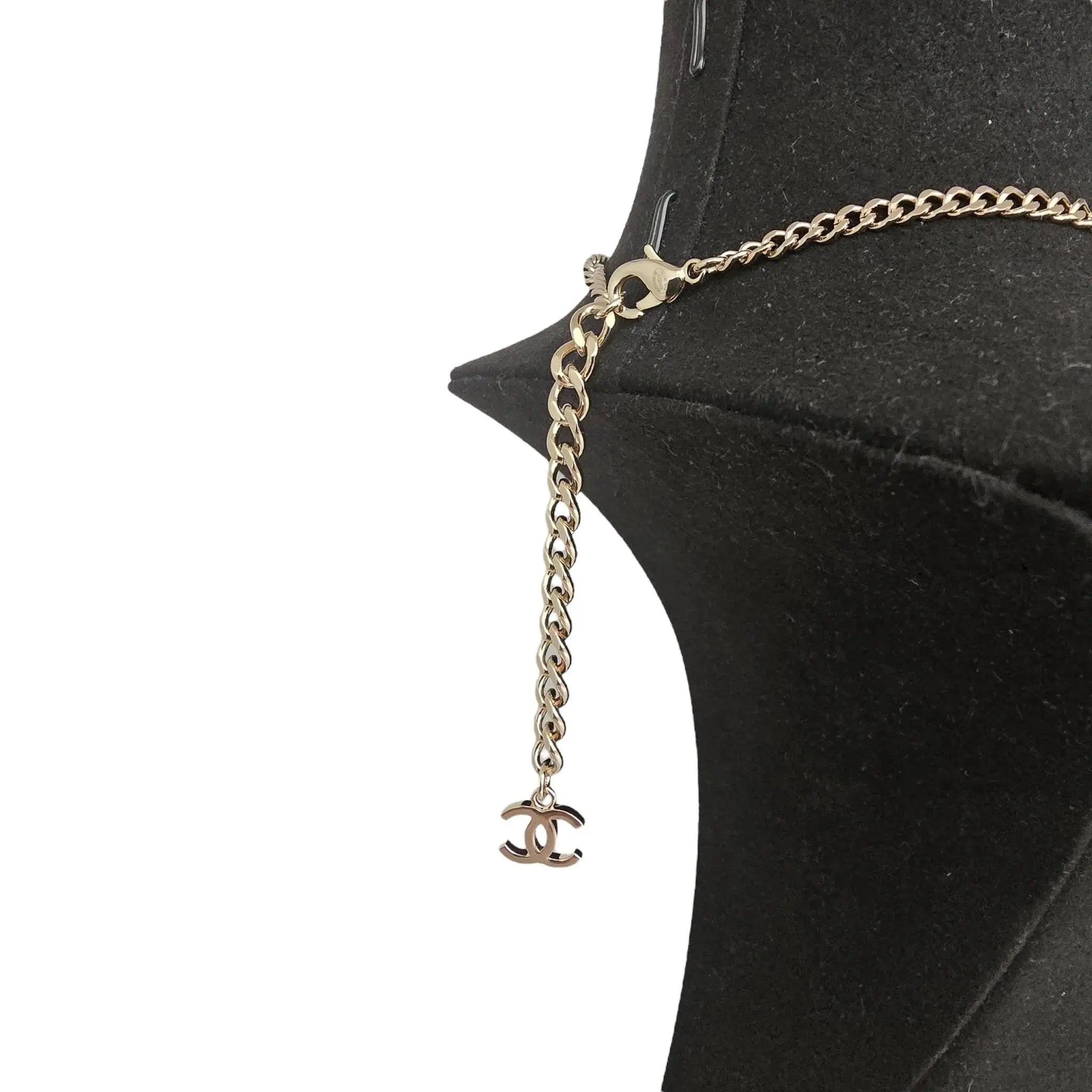 Chanel CC Denim Pendant Necklace 2025 CHANEL