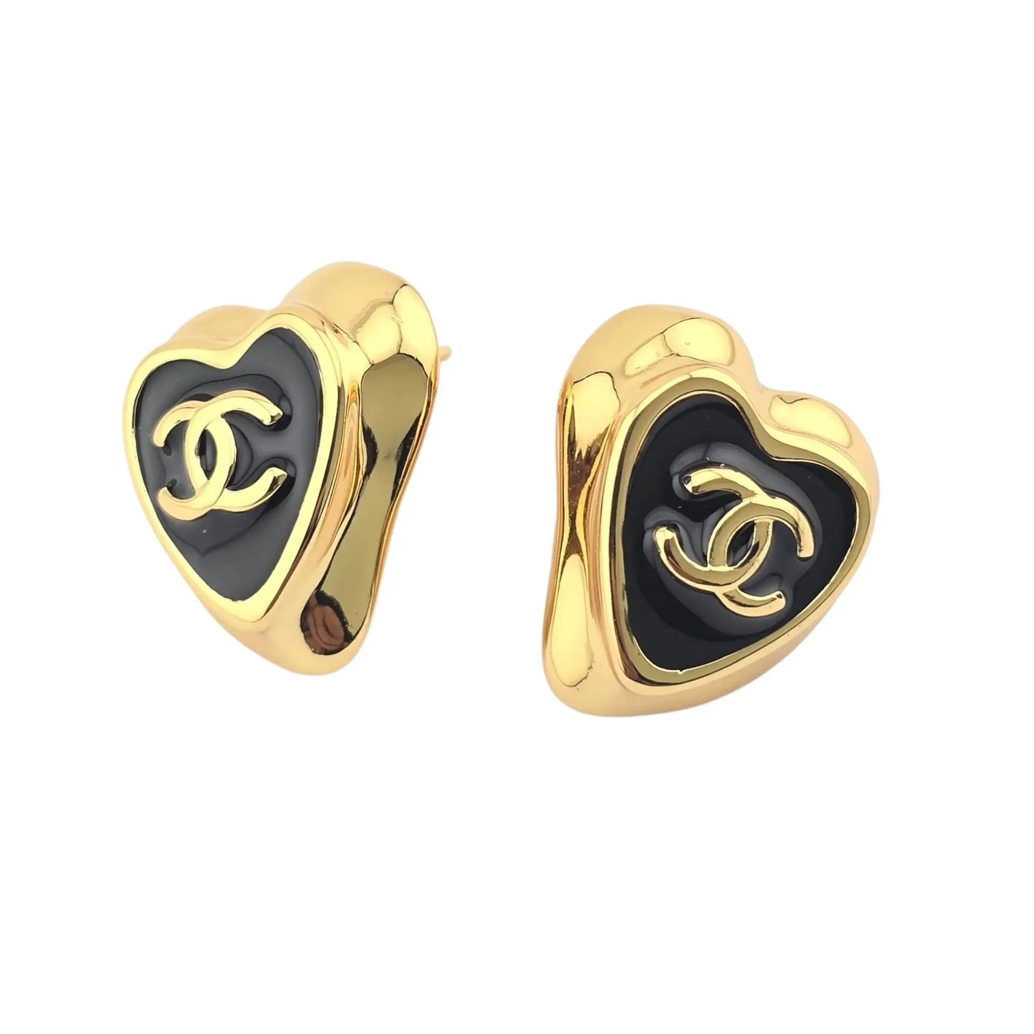 Chanel CC Gold Black Earrings 2025 CHANEL