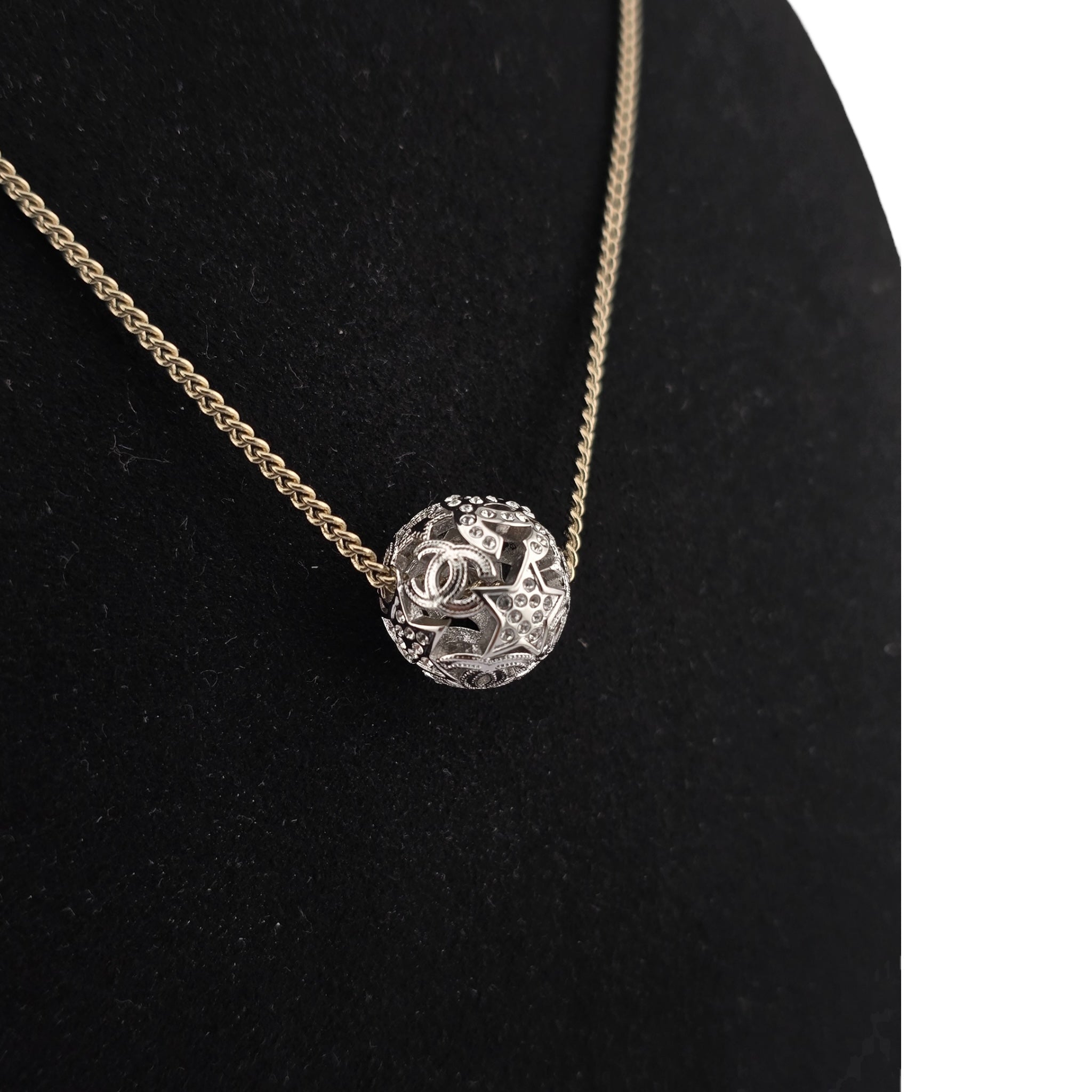 Chanel CC Ball Pendant Gold Necklace 2025 CHANEL