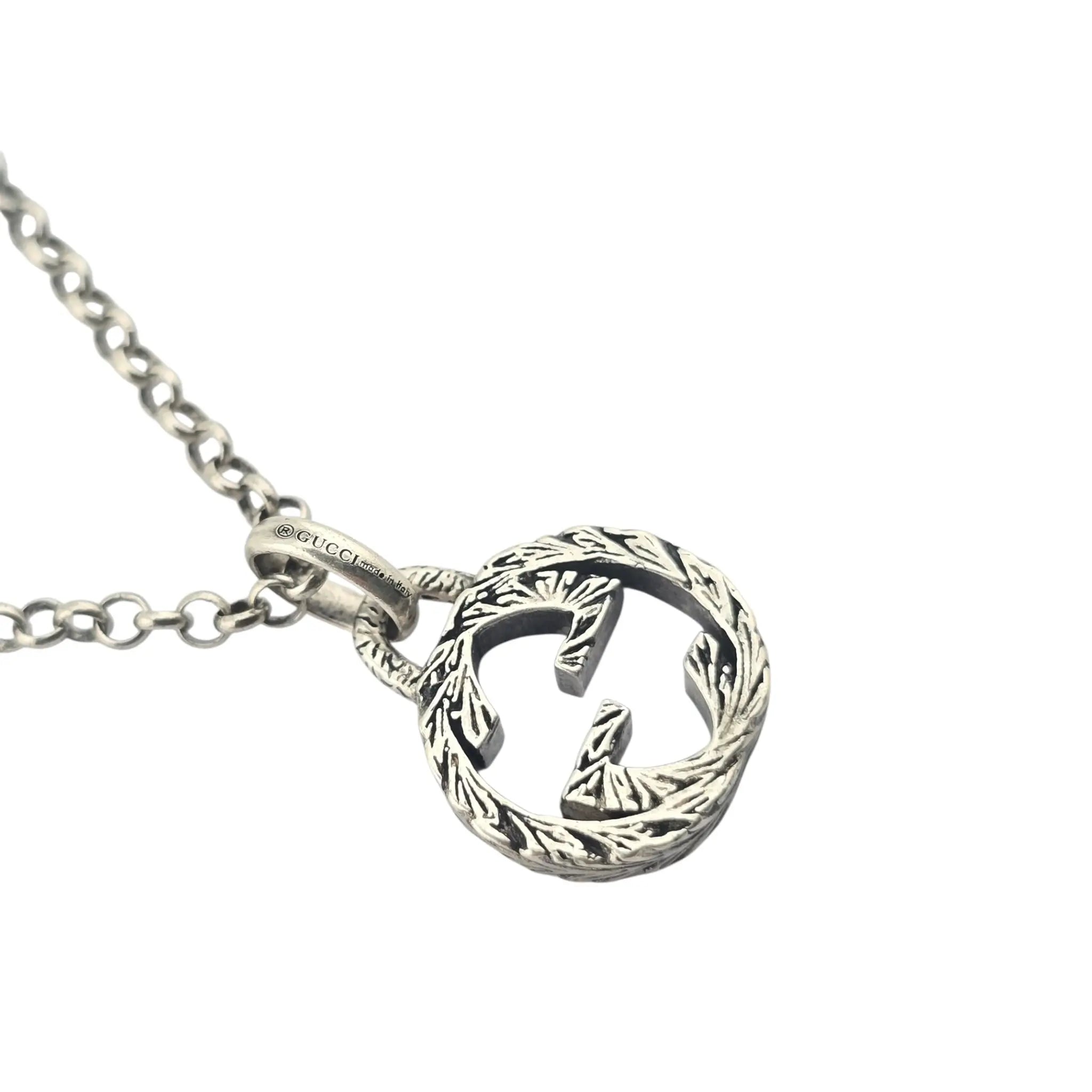 GUCCI GG Double G 925 Sterling Silver Necklace GUCCI