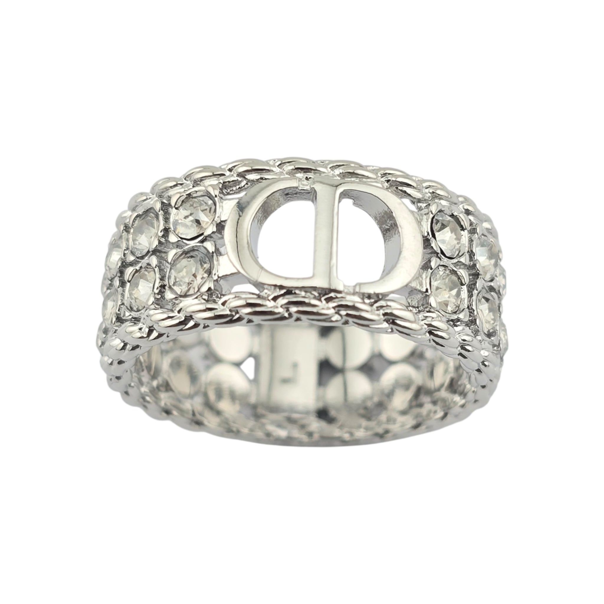 Christian Dior CD Crystal Silver Ring