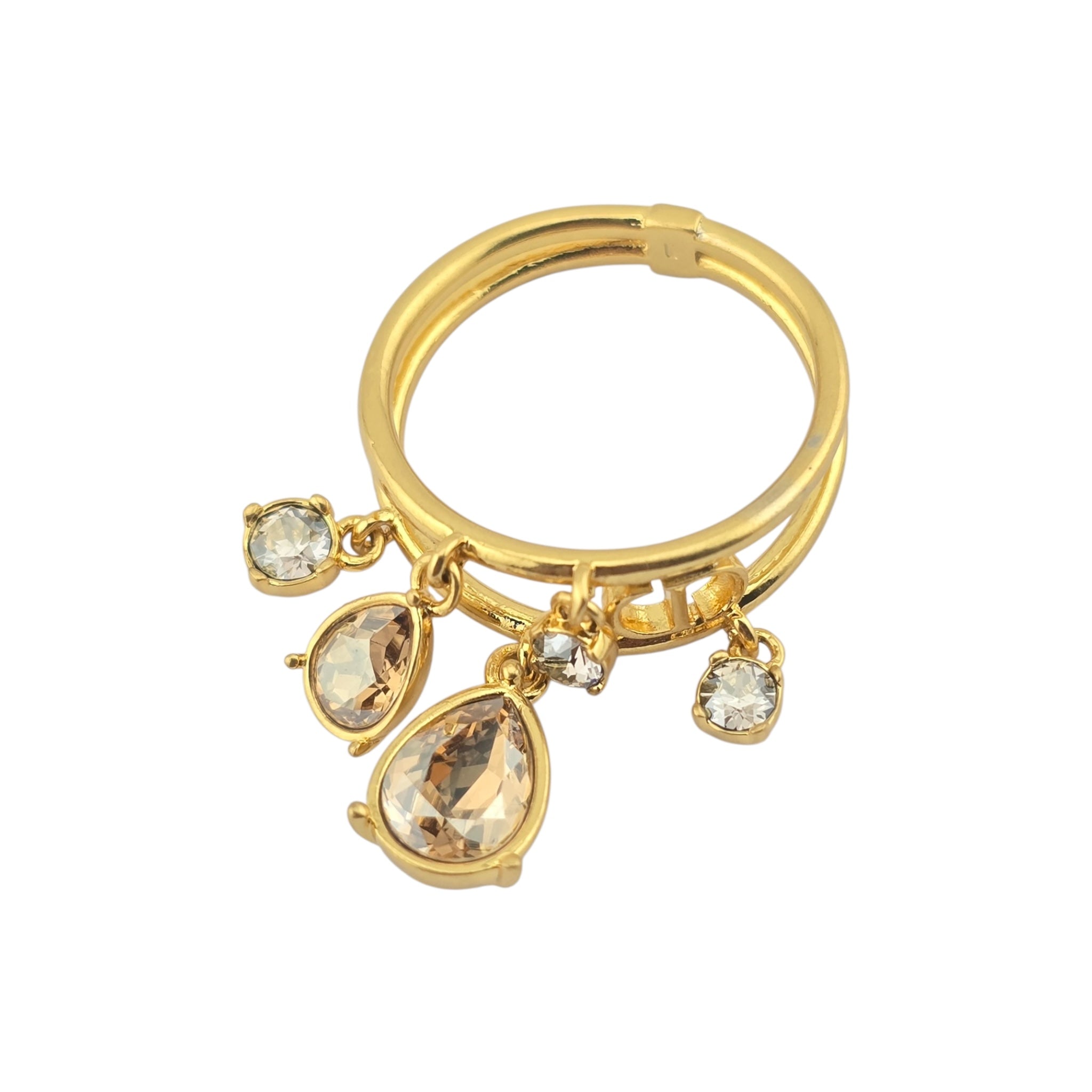 Christian Dior D-Drop Gold Ring