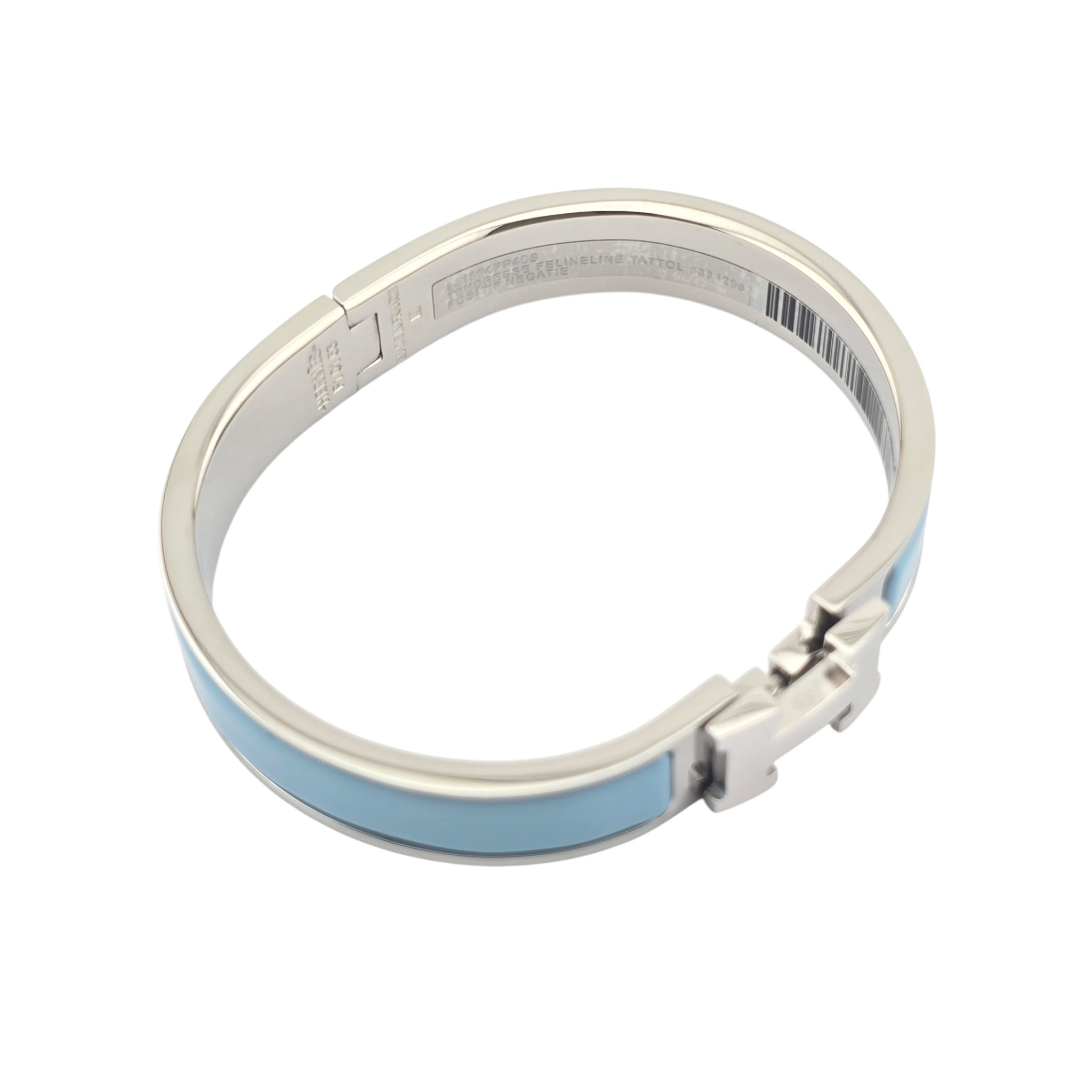 Hermes Clic H Bracelet Baby Blue Palladium GM