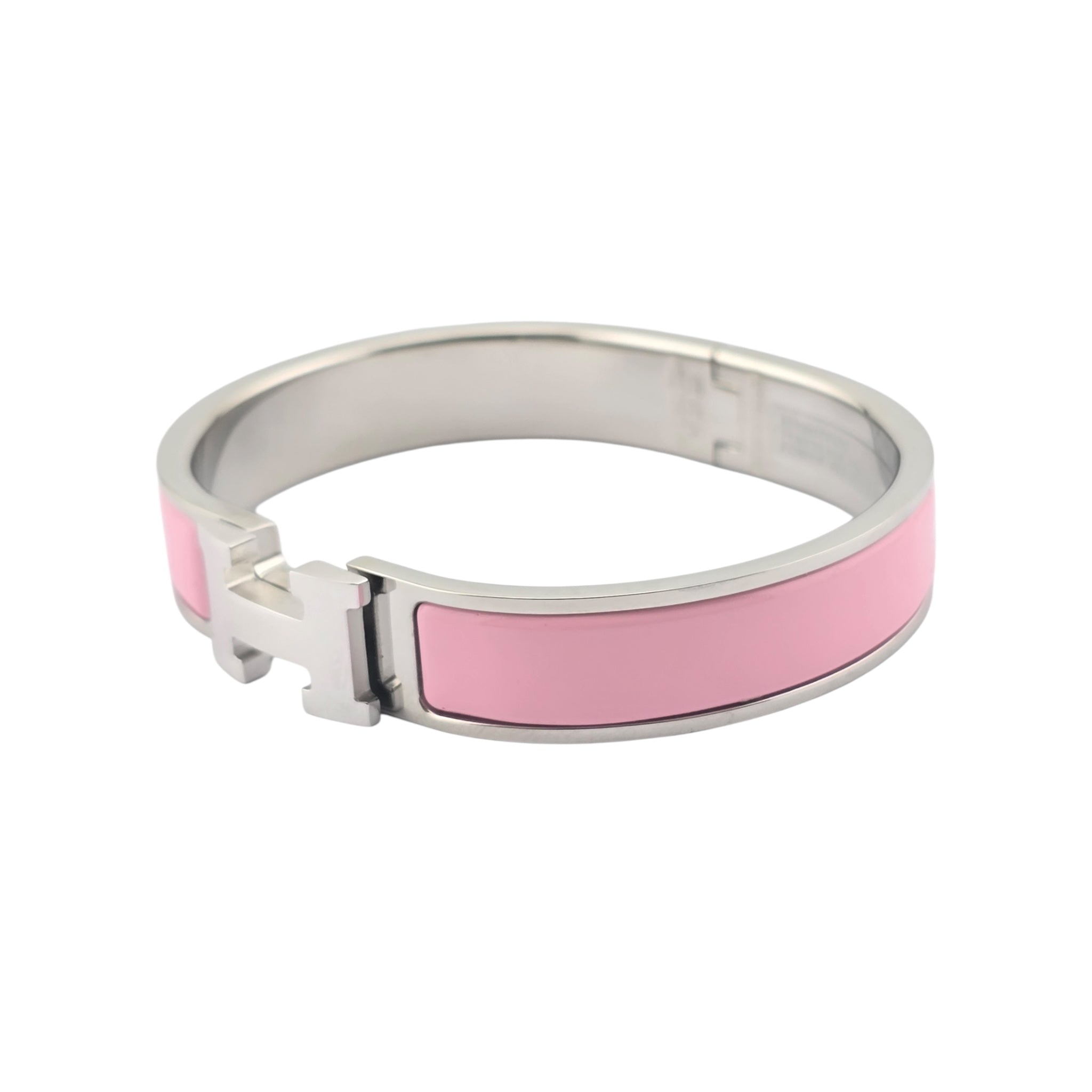 Hermes Clic H Bracelet Light Pink Palladium GM