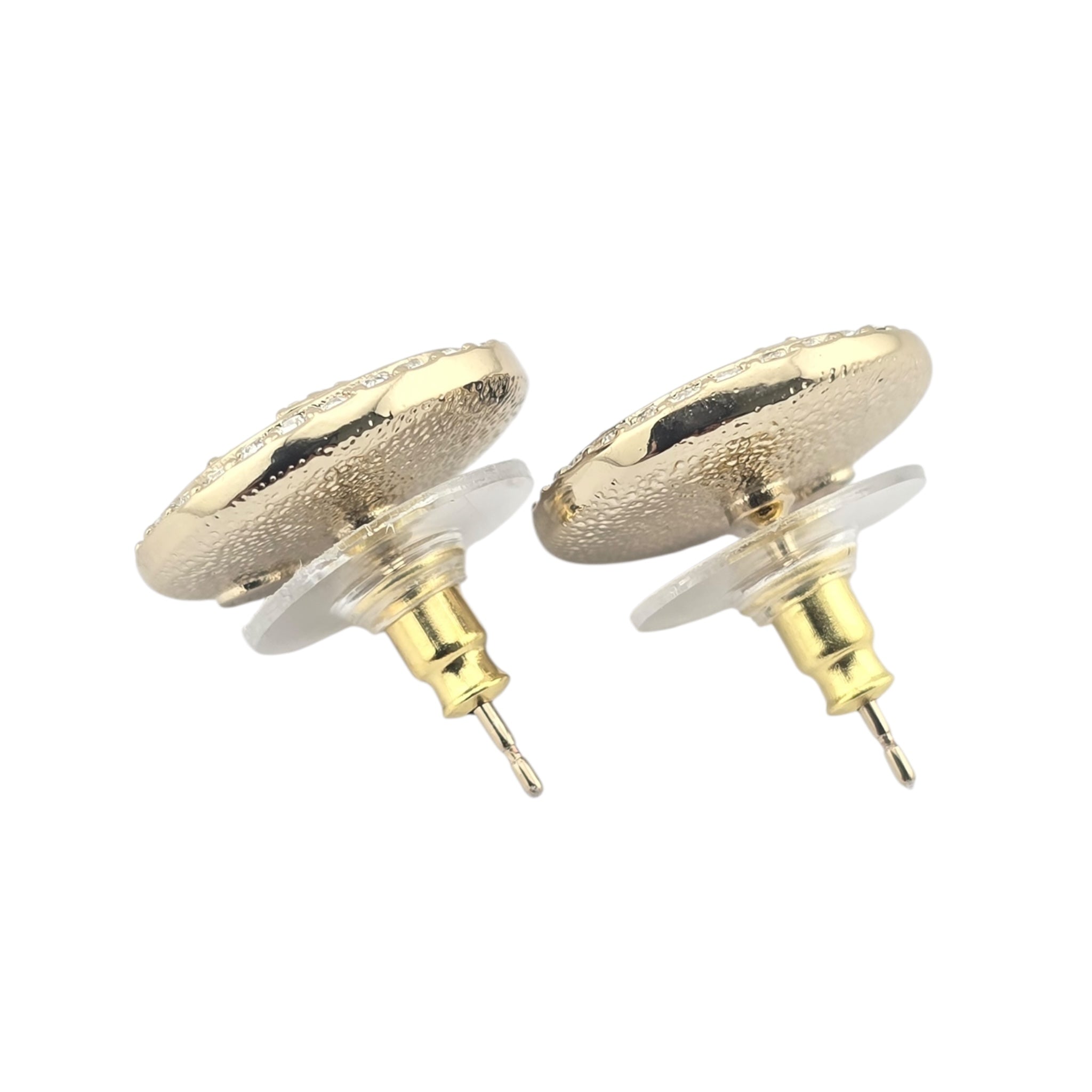 Chanel CC Black Resin Crystal Earrings 2025