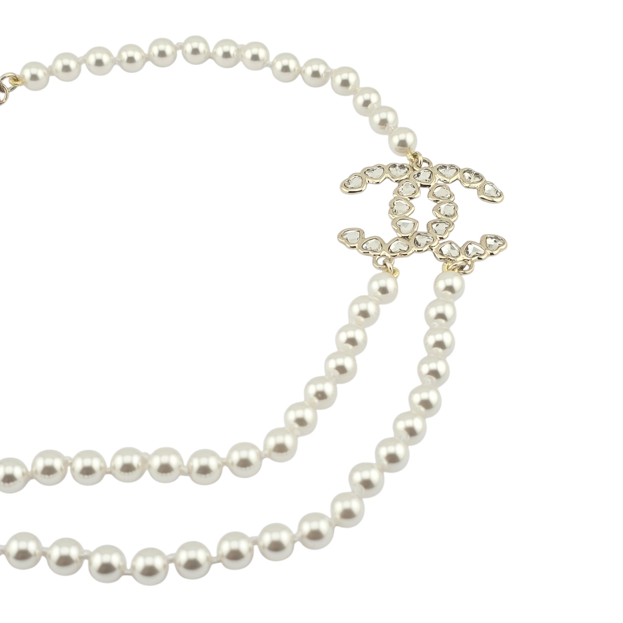 Chanel CC Double Row Faux Pearl Necklace 2025